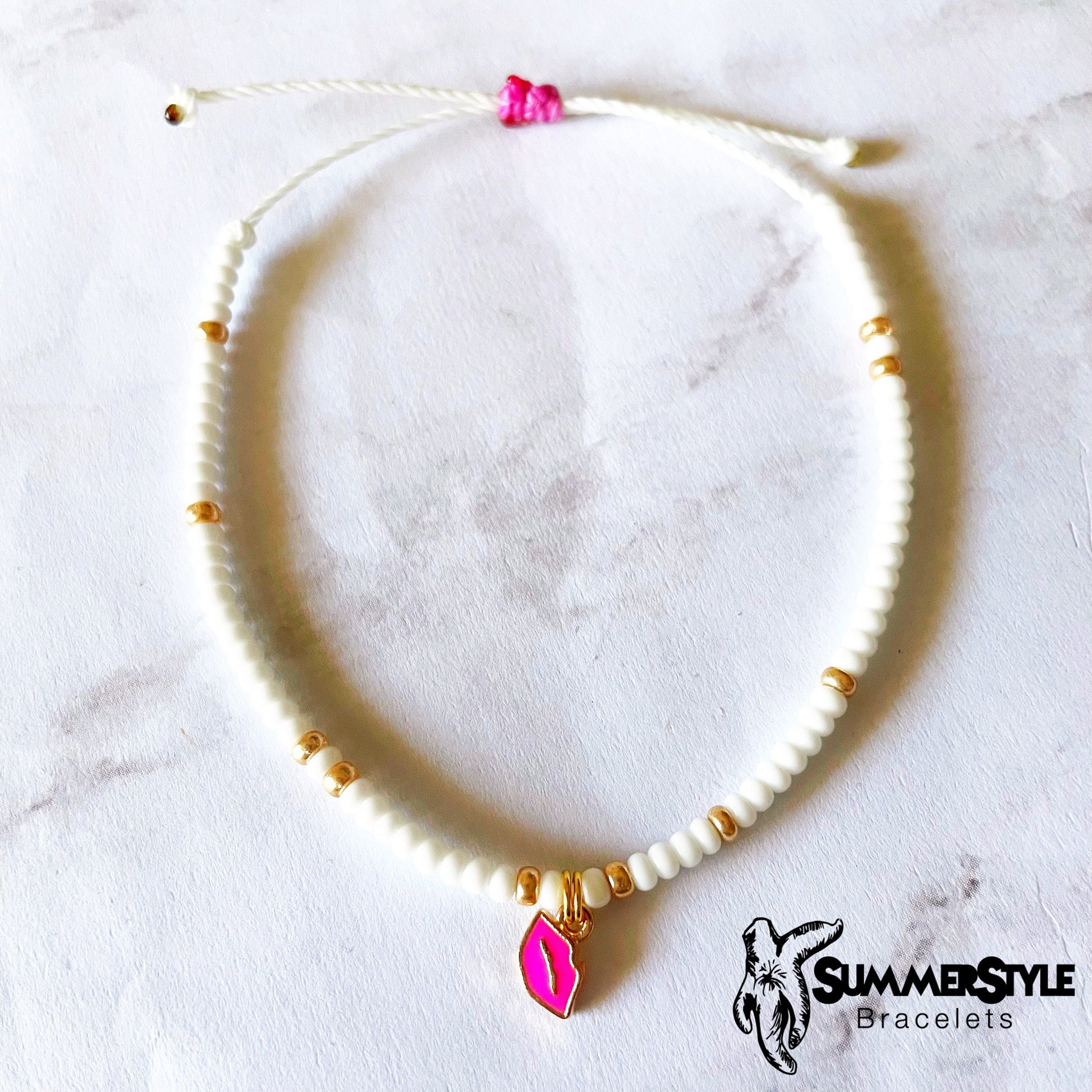 VALENTINE Kiss Adjustable Waterproof Bracelet Set, Love Bracelet, Valentine Jewelry, Wax Cord Bracelet, SummerStyle Bracelets