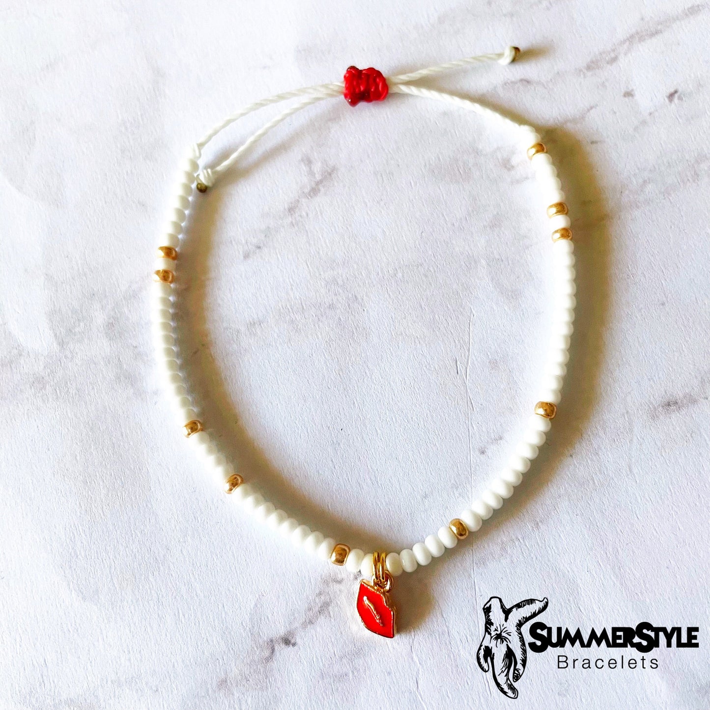 VALENTINE Kiss Adjustable Waterproof Bracelet Set, Love Bracelet, Valentine Jewelry, Wax Cord Bracelet, SummerStyle Bracelets