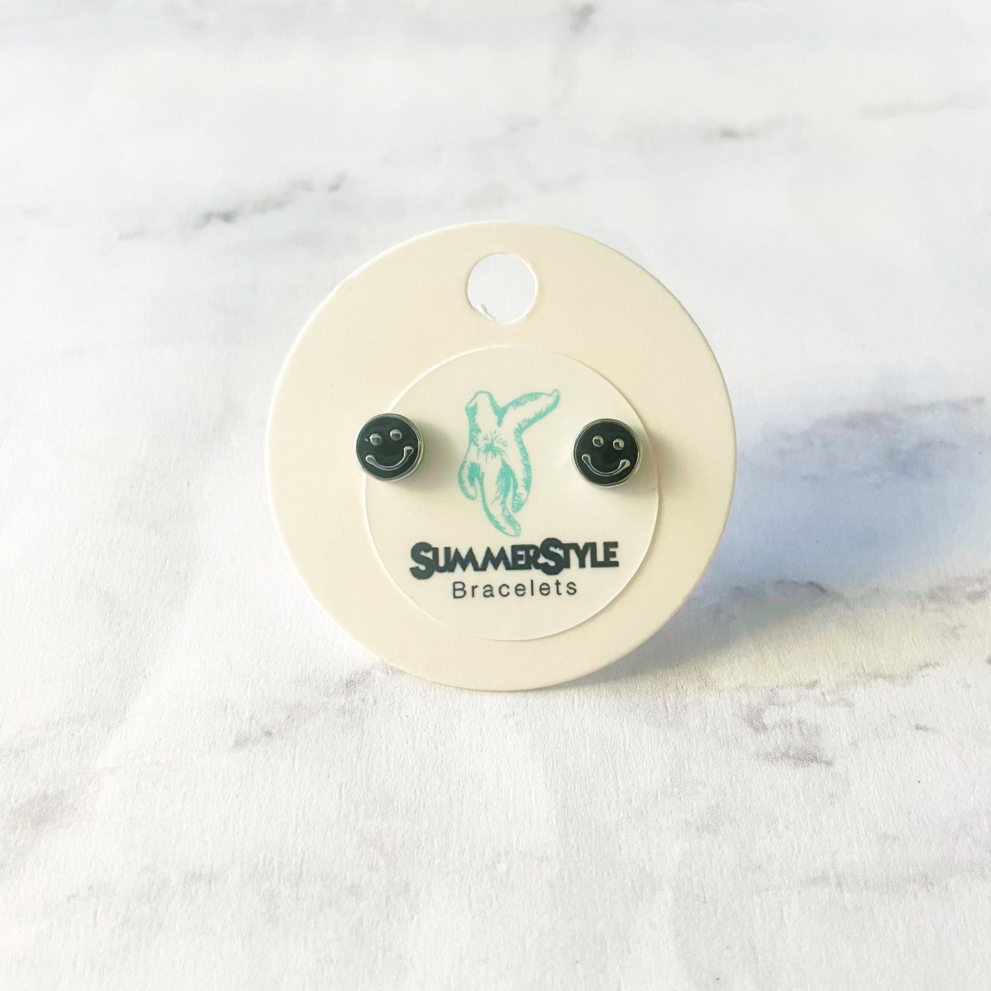 Enamel Happy Face Stud Earrings, Stud Earrings, Enamel Studs, Happy Earrings, SummerStyle Bracelets