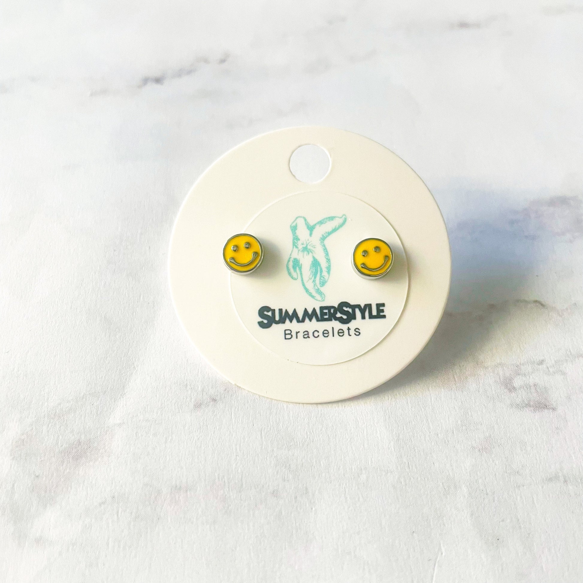 Enamel Happy Face Stud Earrings, Stud Earrings, Enamel Studs, Happy Earrings, SummerStyle Bracelets