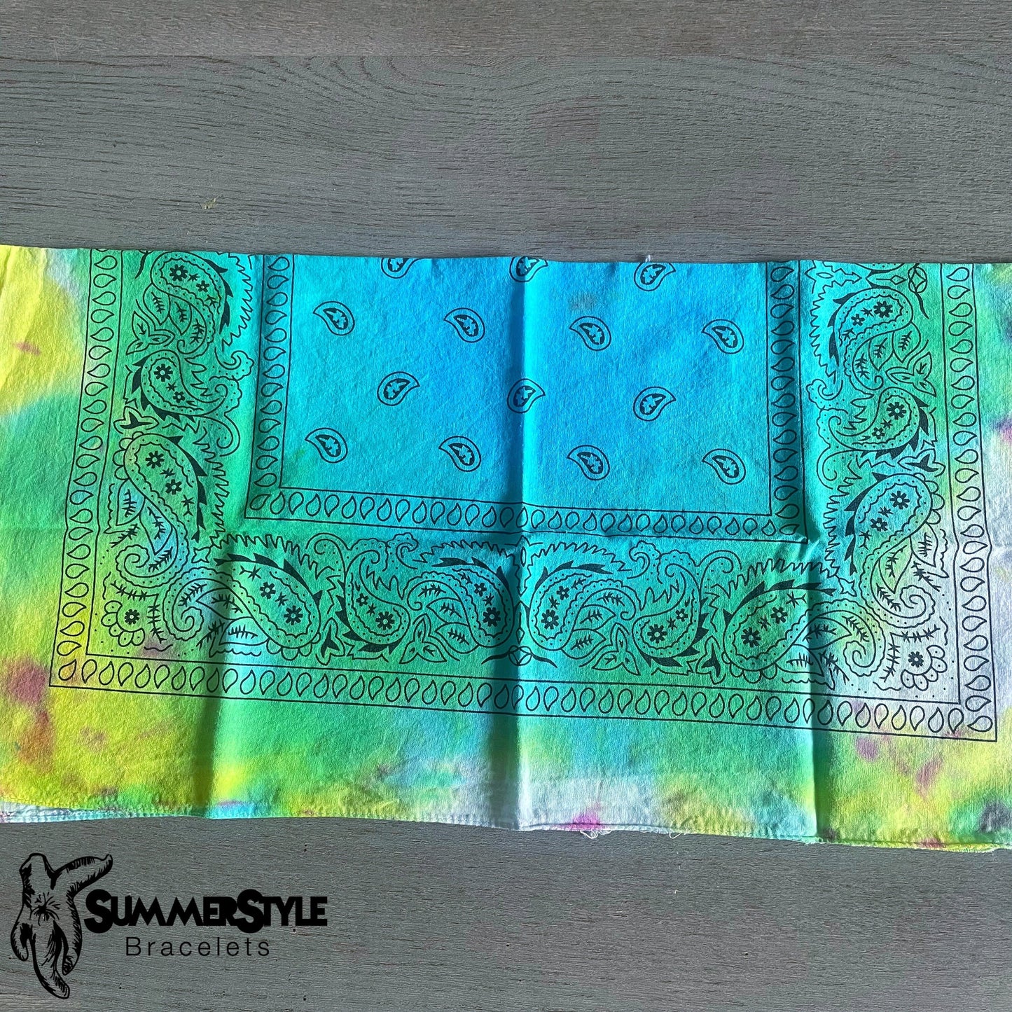 Ocean Reef Bandana Head Wrap, Tie Dye Bandana, Head Scarf, Hair Accessories, SummerStyle Bracelets