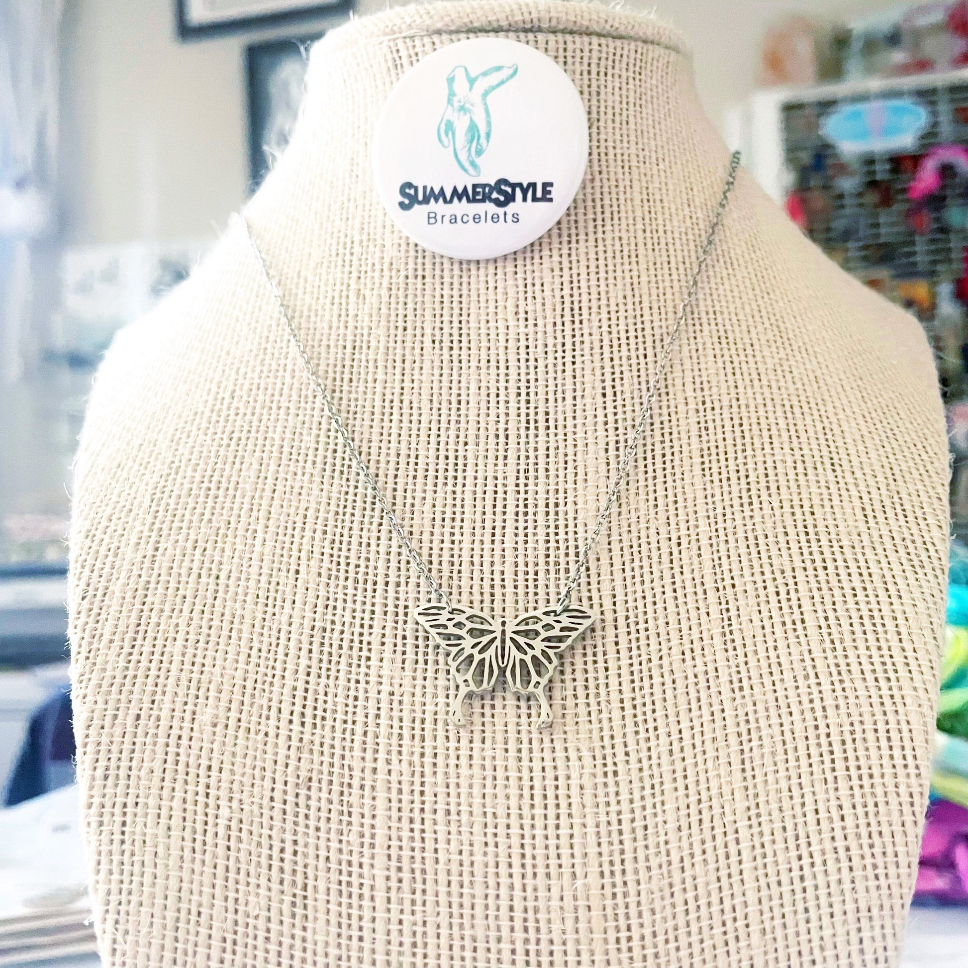 Geometric Butterfly Necklace, Butterfly Jewelry, Chain Necklace, SummerStyle Bracelets