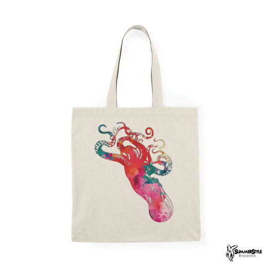 Watercolor Octopus Classic Canvas Tote Bag, Octopus Tote, Canvas Tote, Reusable Bag, SummerStyle Bracelets