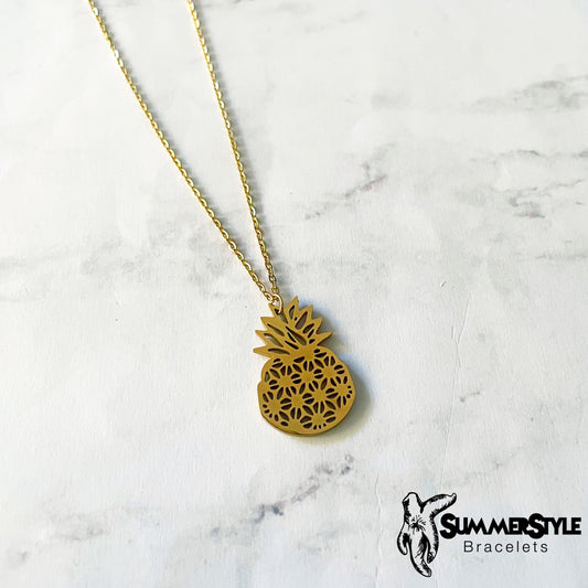 Golden Pineapple Necklace, Pineapple Jewelry, Stainless Steel Chain Necklace, SummerStyle Bracelets