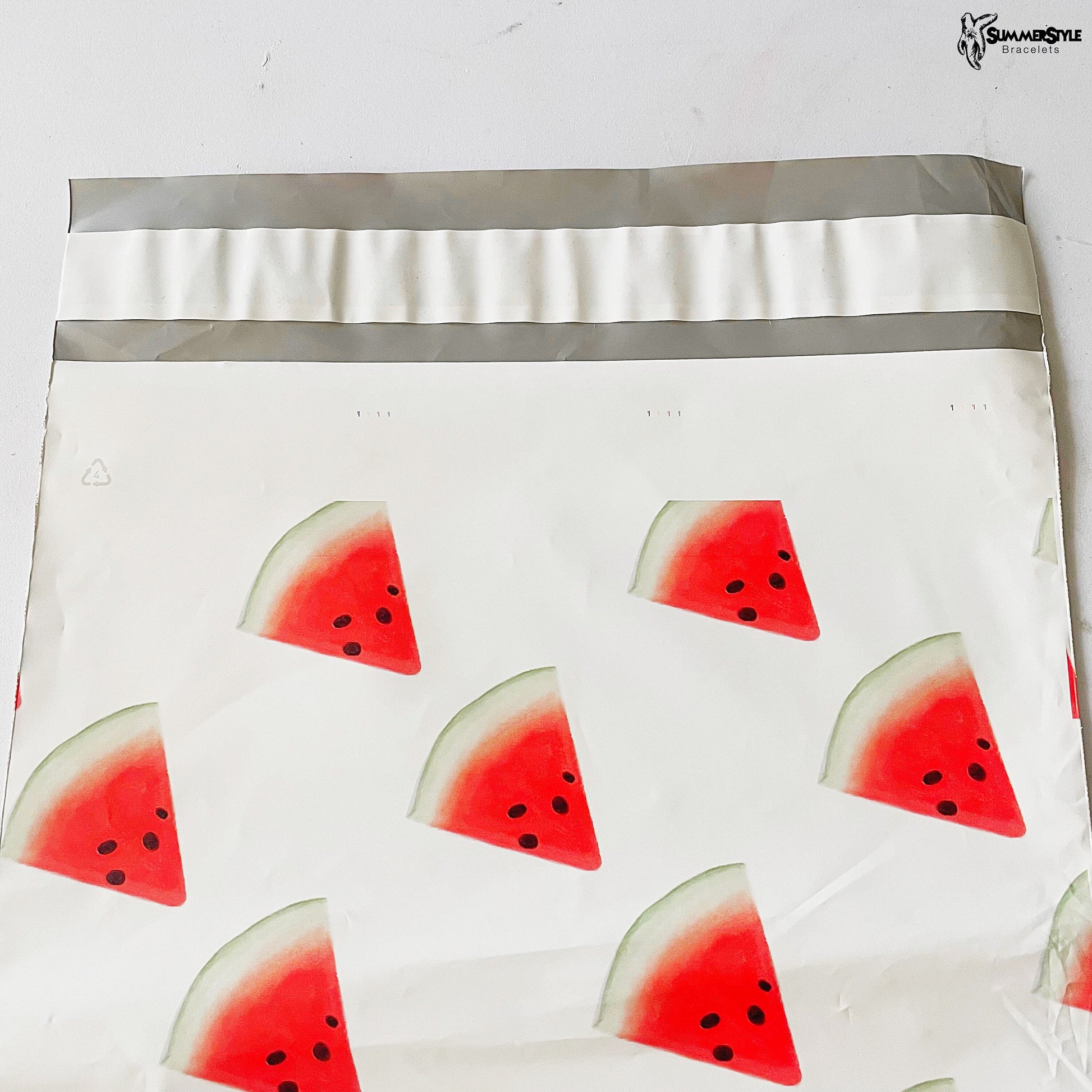 Pack of 25 Watermelon Slice Poly Mailers, 10x13in, 3.15mm thick, Boutique Poly Mailer, Self Sealing Shipping Bags, SummerStyle Bracelets