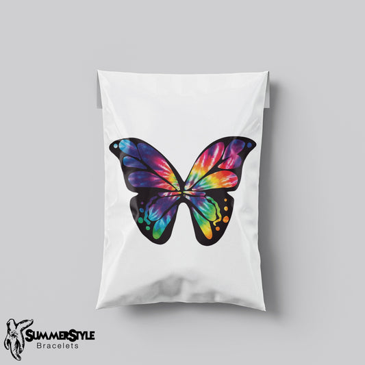 Pack of 25 Rainbow Butterfly Poly Mailers, 10x13in, 3.15mm thick, Boutique Poly Mailer, Self Sealing Shipping Bags, SummerStyle Bracelets