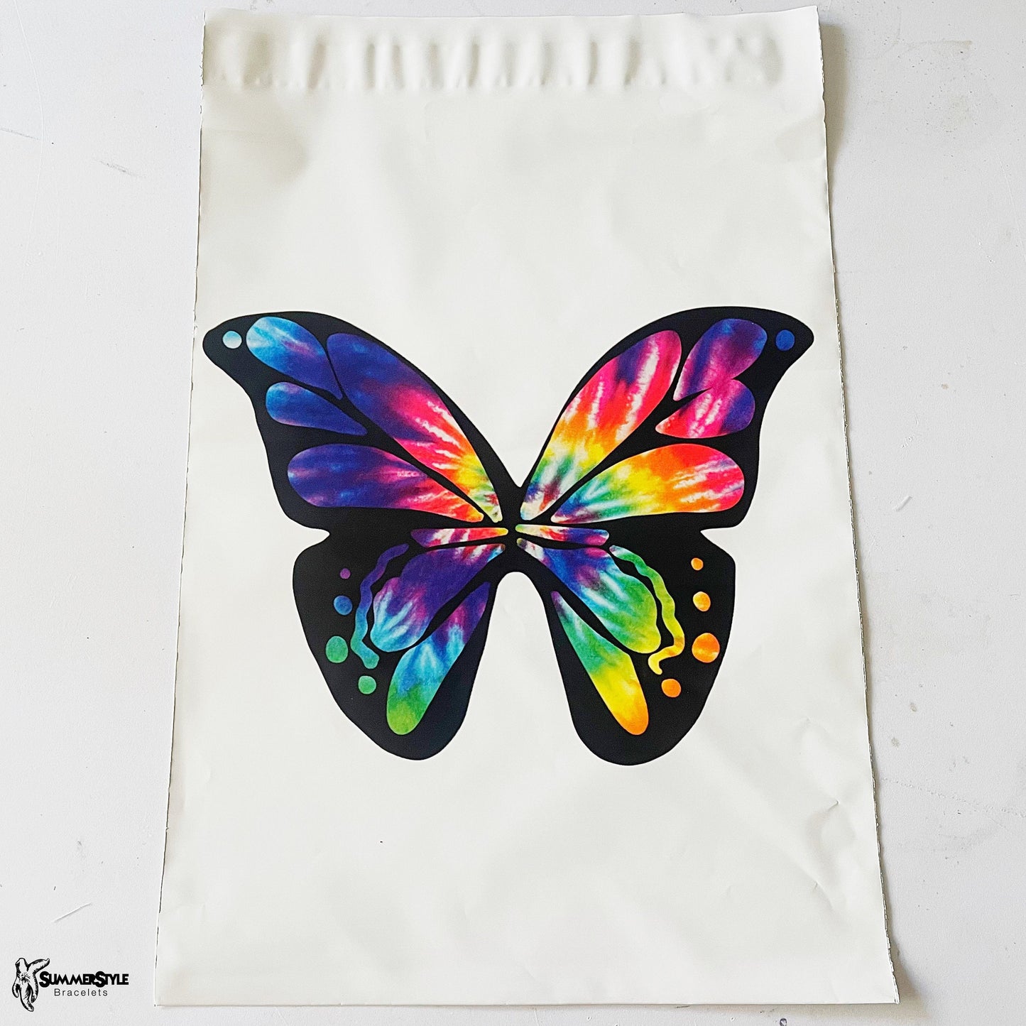 Pack of 25 Rainbow Butterfly Poly Mailers, 10x13in, 3.15mm thick, Boutique Poly Mailer, Self Sealing Shipping Bags, SummerStyle Bracelets