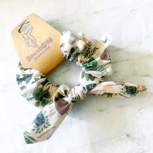 Plant Lover Scrunchie, Bow Scrunchie, Hair Bow, Hair Accessories, Bow Hair Tie, Plant Lover Gift, SummerStyle Bracelets