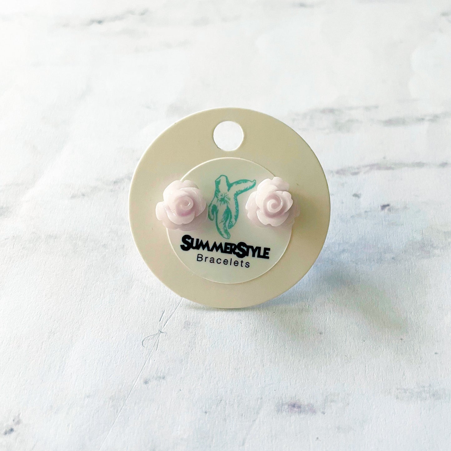 Pastel Rosette Stud Earrings, Floral Earrings, Rose Earrings, SummerStyle Bracelets