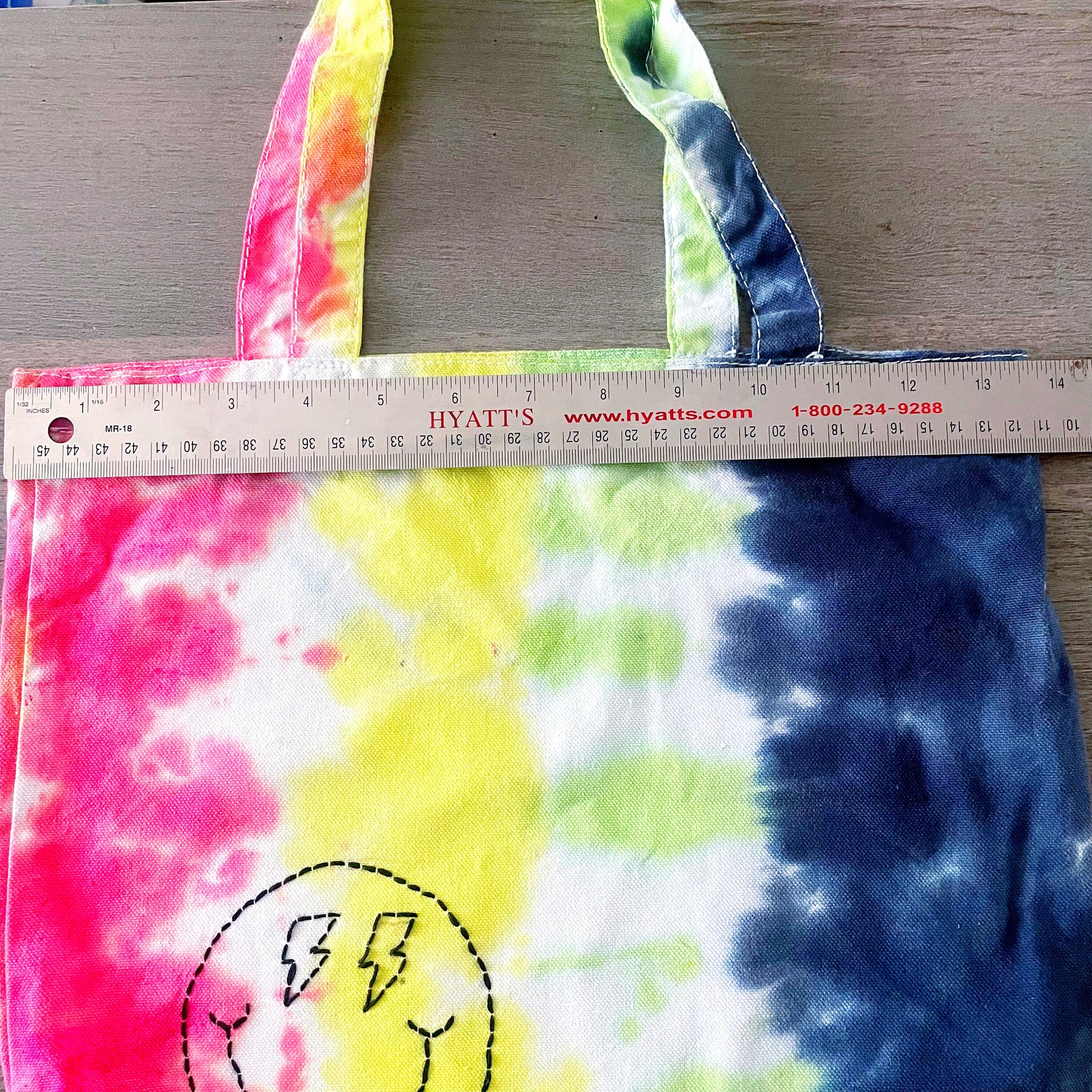 One of a Kind Lightning Eyes Embroidered Tie Dye Tote Bag, Canvas Tote, Reusable Bag, Hand Embroidery, SummerStyle Bracelets