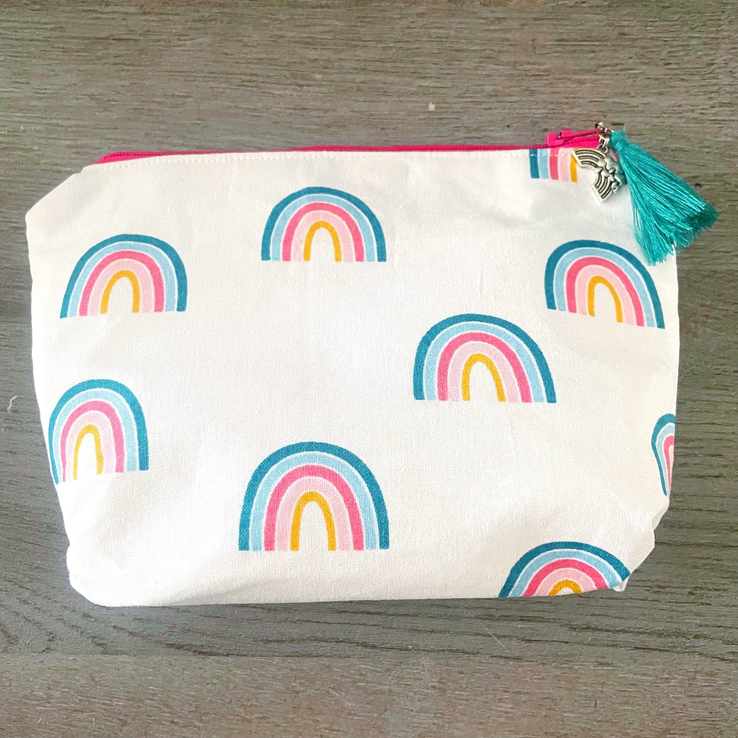 Boho Rainbow Zipper Makeup Bag, Zipper Pouch, Cosmetics Bag, SummerStyle Bracelets