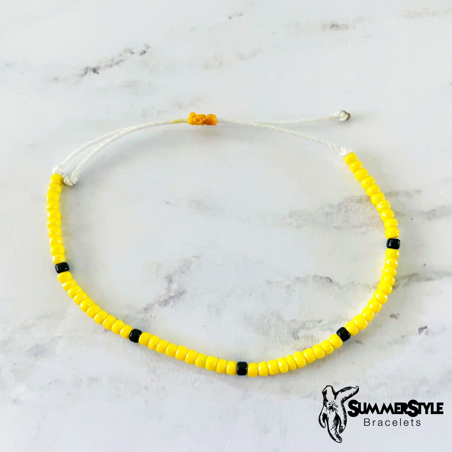 One of a Kind Yellow Mushroom Bracelet Set, Mushroom Jewelry, Seed Bead Bracelet, SummerStyle Bracelets