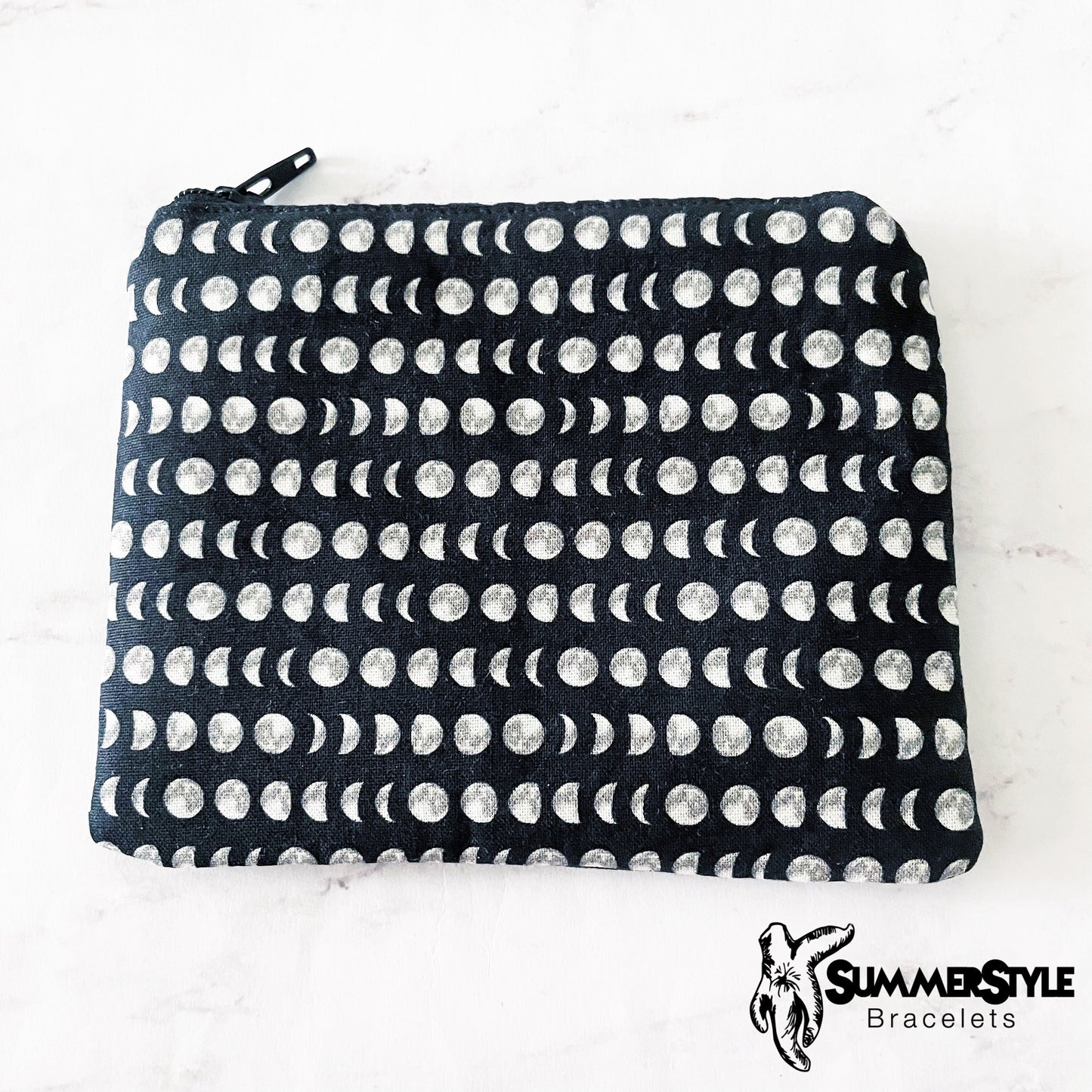 Moon Phase Zipper Pouch, Small Travel Bag, Zipper Coin Pouch, Toiletries Pouch, Moon Gift, SummerStyle Bracelets