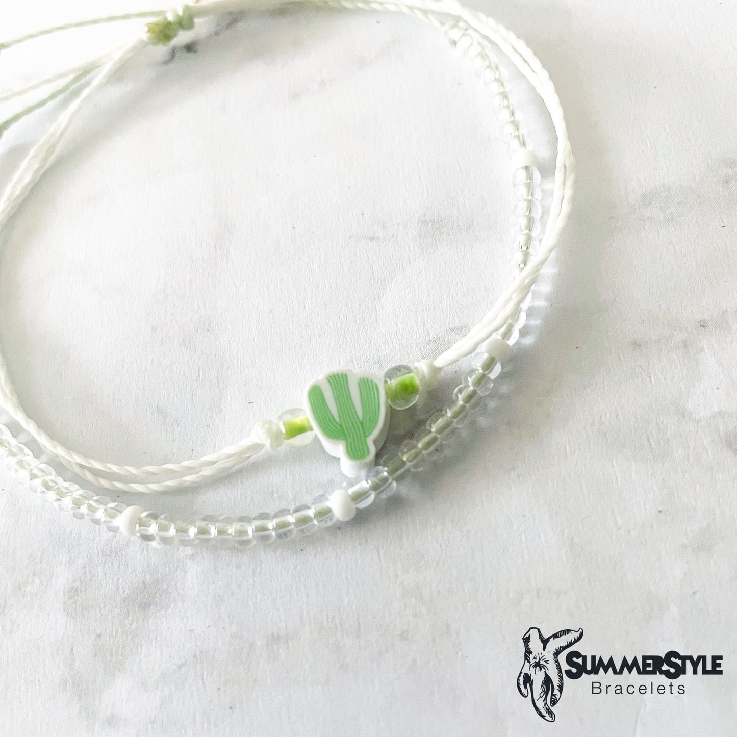 Cactus Adjustable Waterproof Bracelet Pack, Cactus Gift, Plant Bracelet, Seed Bead Bracelet, SummerStyle Bracelets