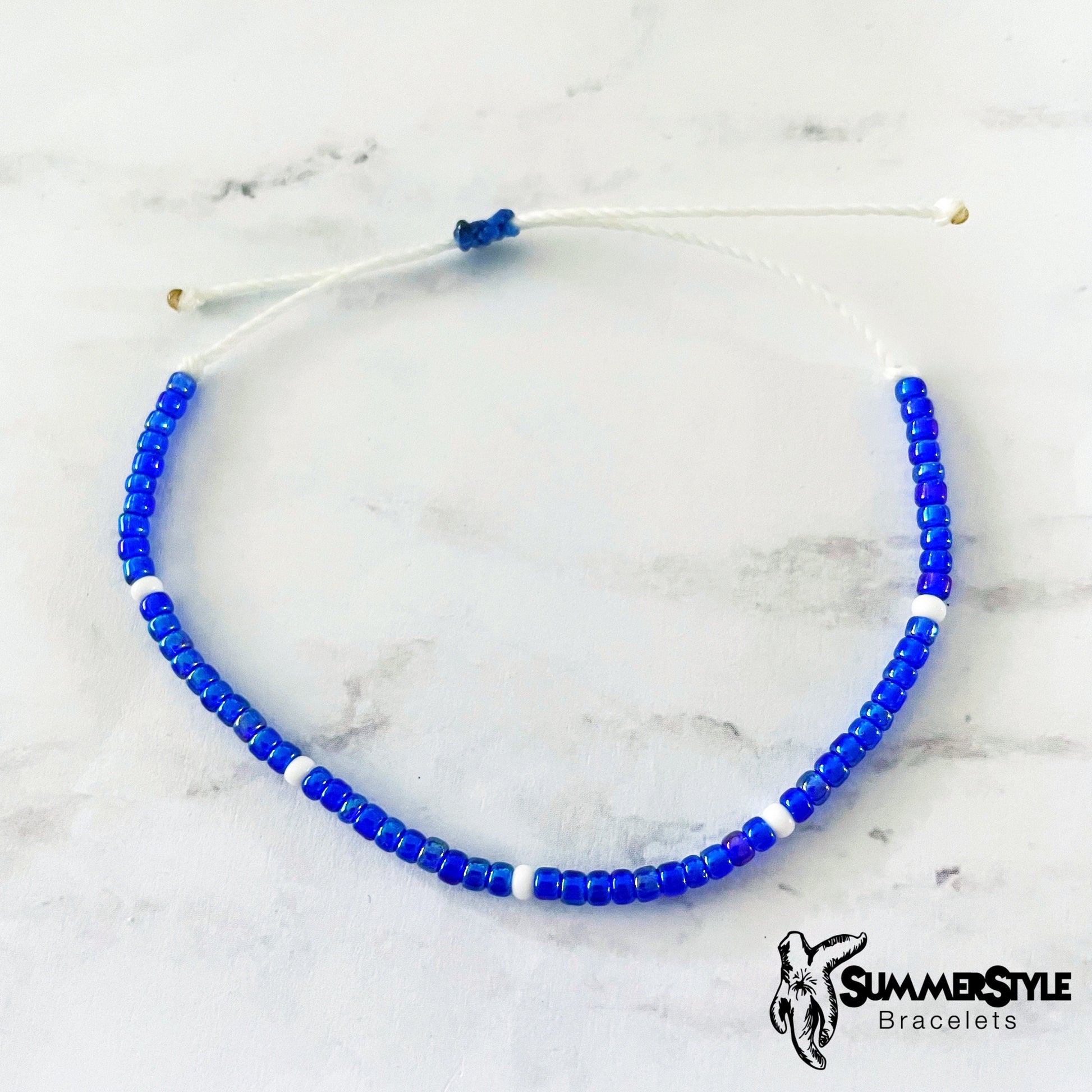 One of a Kind Deep Blue Mushroom Bracelet Set, Mushroom Jewelry, Seed Bead Bracelet, SummerStyle Bracelets