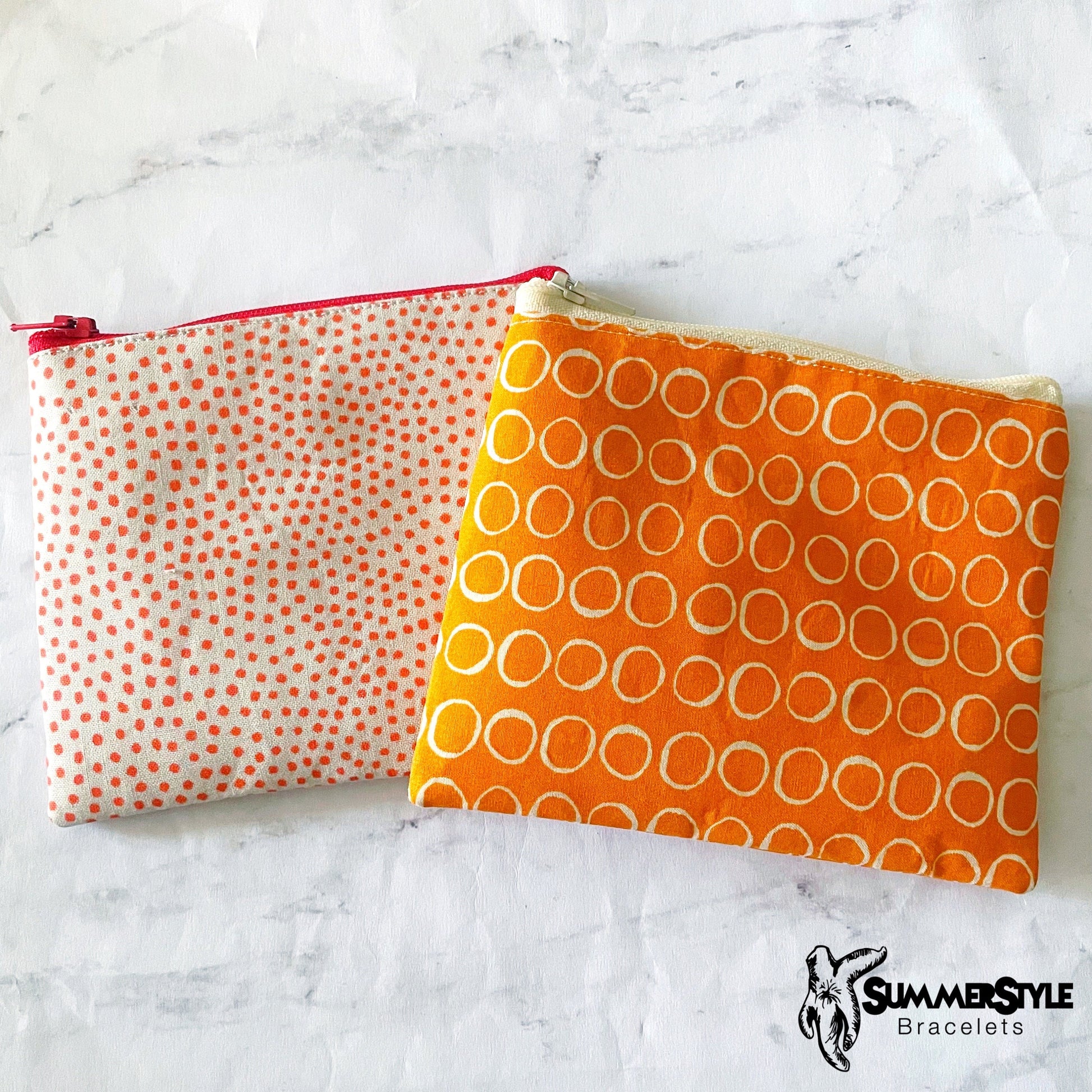 Dotty Zipper Pouch, Small Travel Bag, Zipper Coin Pouch, Toiletries Pouch, SummerStyle Bracelets