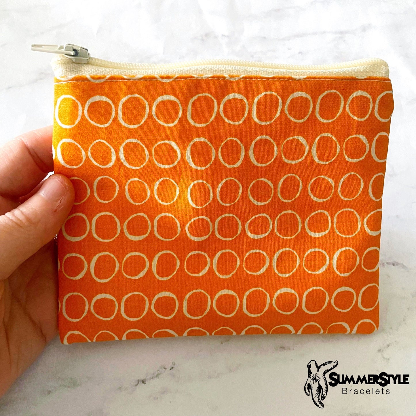 Dotty Zipper Pouch, Small Travel Bag, Zipper Coin Pouch, Toiletries Pouch, SummerStyle Bracelets