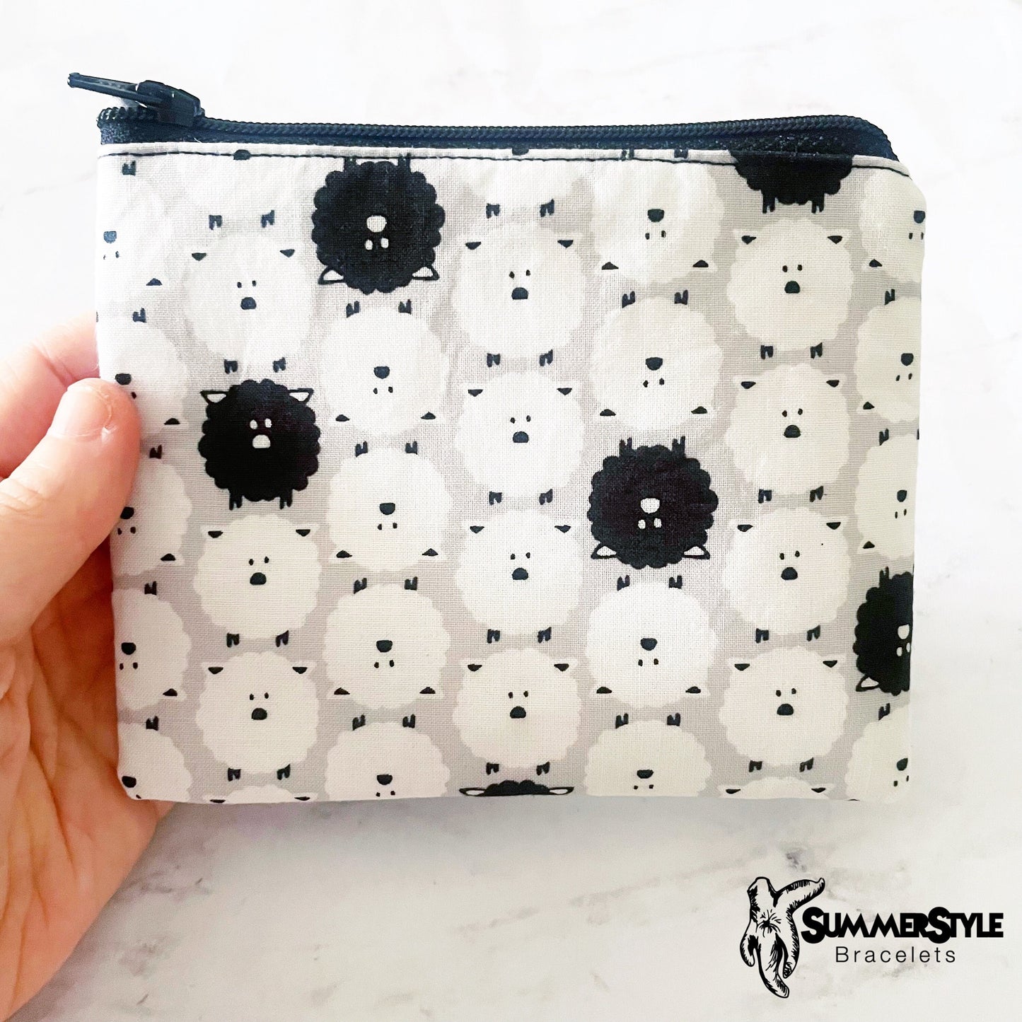 Counting Sheep Zipper Pouch, Small Travel Bag, Zipper Coin Pouch, Toiletries Pouch, SummerStyle Bracelets