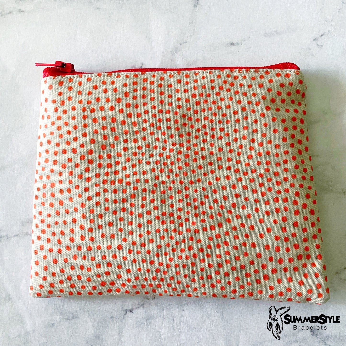 Dotty Zipper Pouch, Small Travel Bag, Zipper Coin Pouch, Toiletries Pouch, SummerStyle Bracelets