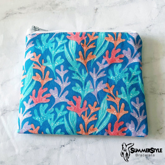 Mermaid Plants Zipper Pouch, Small Travel Bag, Zipper Coin Pouch, Toiletries Pouch, SummerStyle Bracelets