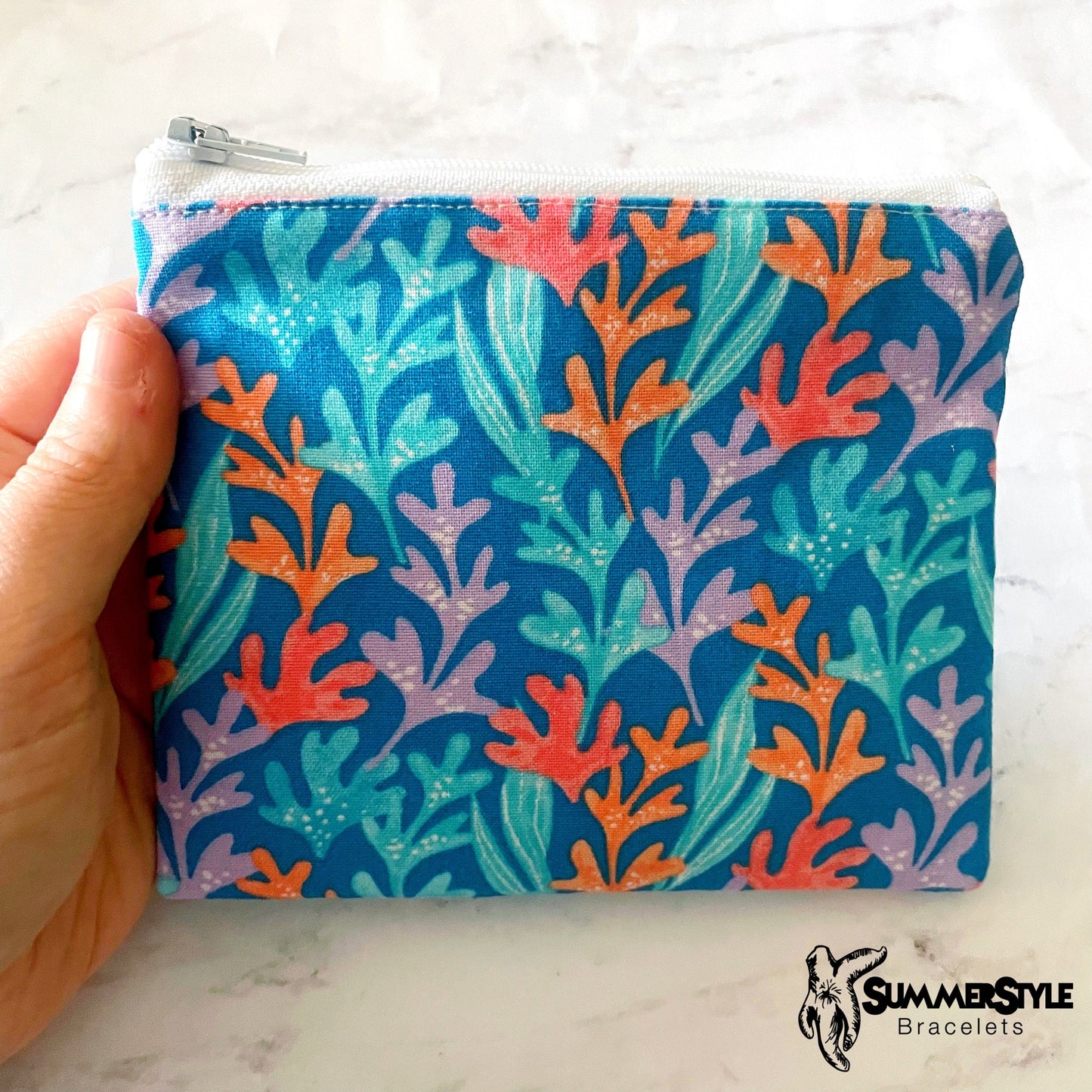 Mermaid Plants Zipper Pouch, Small Travel Bag, Zipper Coin Pouch, Toiletries Pouch, SummerStyle Bracelets