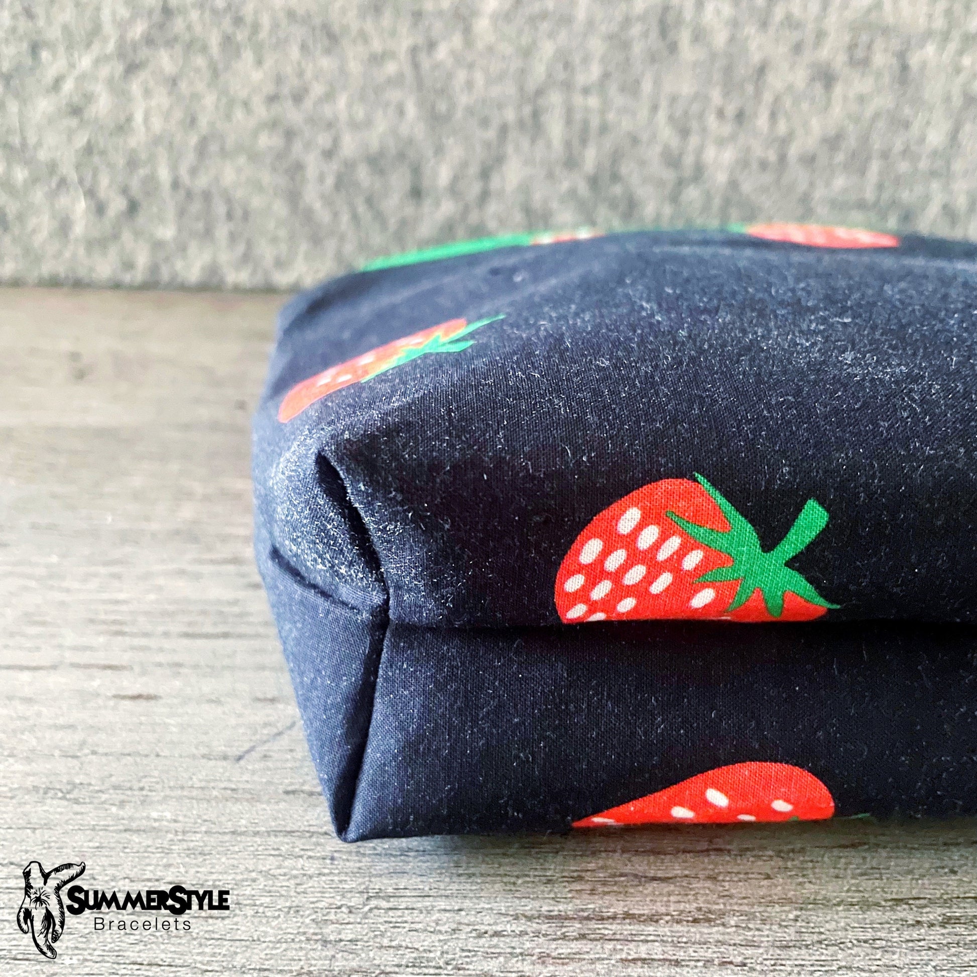 Sweet Strawberry Zipper Makeup Bag, Zipper Pouch, Cosmetics Bag, SummerStyle Bracelets