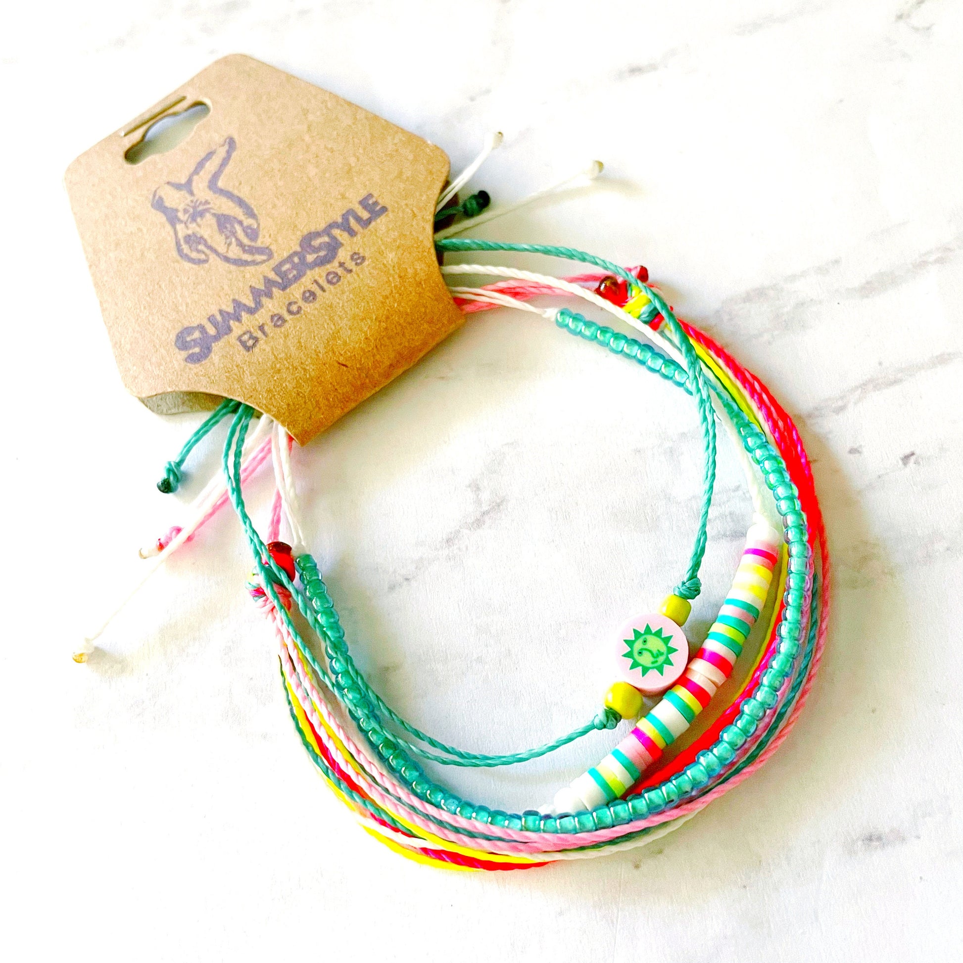 Island Sunshine Adjustable Waterproof Bracelet Pack, Sun Bracelet, Summer Jewelry, Beachy Jewelry, SummerStyle Bracelets