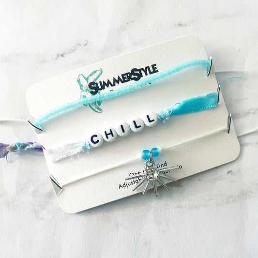 Chill Bracelet Set, One of a Kind Bracelet Trio, Unique Bracelet Set, SummerStyle Bracelets