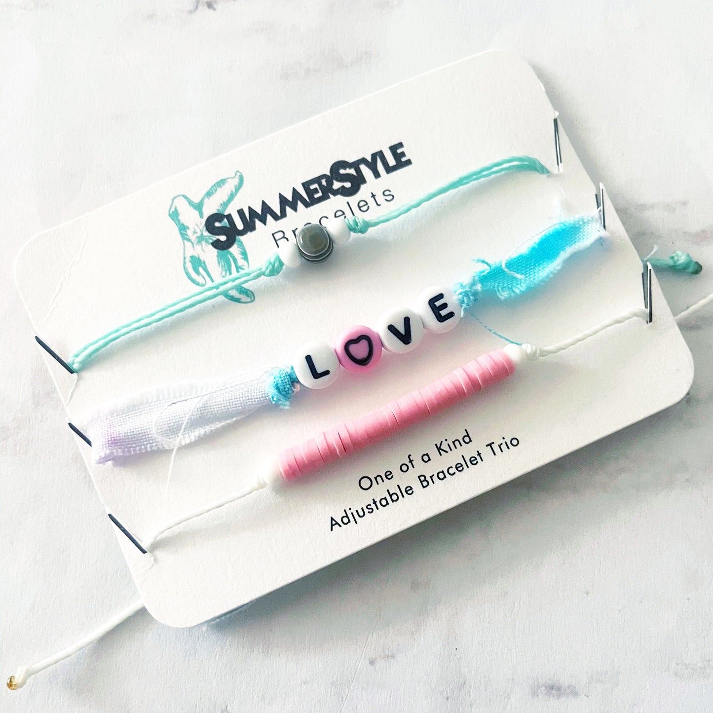 Love Bracelet Set, One of a Kind Bracelet Trio, Unique Bracelet Set, SummerStyle Bracelets