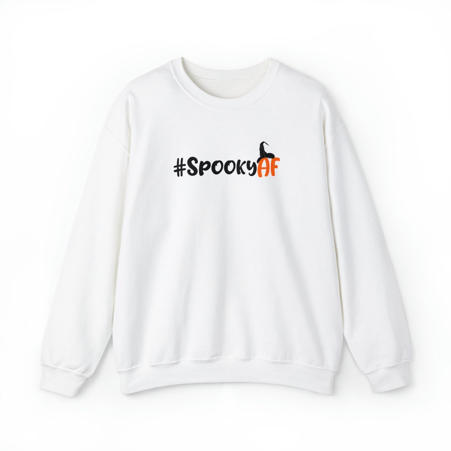 Spooky AF Unisex Heavy Blend Crewneck Sweatshirt, Halloween Sweatshirt, Cotton Crewneck, SummerStyle Bracelets