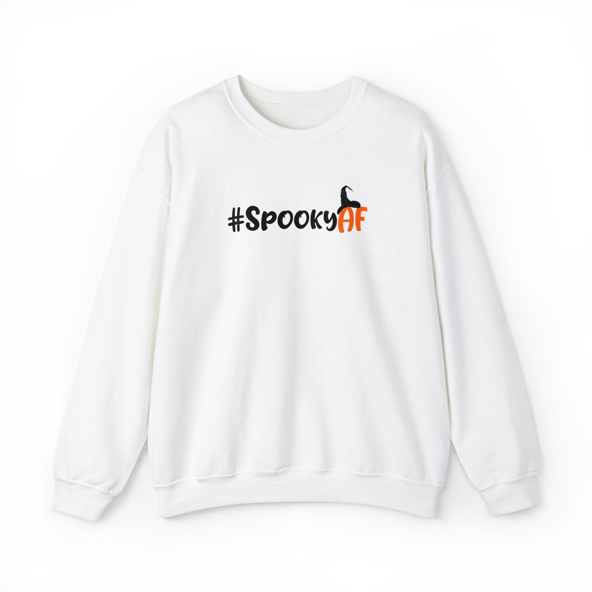 Spooky AF Unisex Heavy Blend Crewneck Sweatshirt, Halloween Sweatshirt, Cotton Crewneck, SummerStyle Bracelets