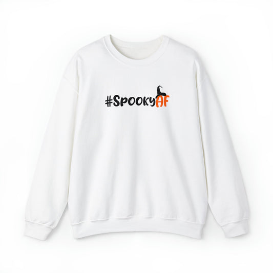 Spooky AF Unisex Heavy Blend Crewneck Sweatshirt, Halloween Sweatshirt, Cotton Crewneck, SummerStyle Bracelets