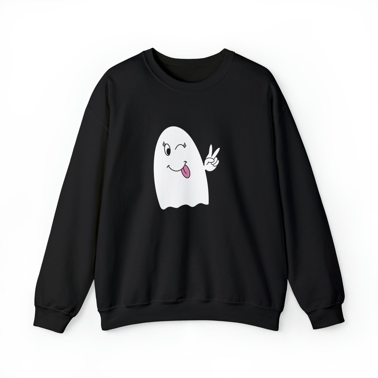 Girly Ghost Unisex Heavy Blend Crewneck Sweatshirt, Halloween Sweatshirt, Cotton Crewneck, SummerStyle Bracelets