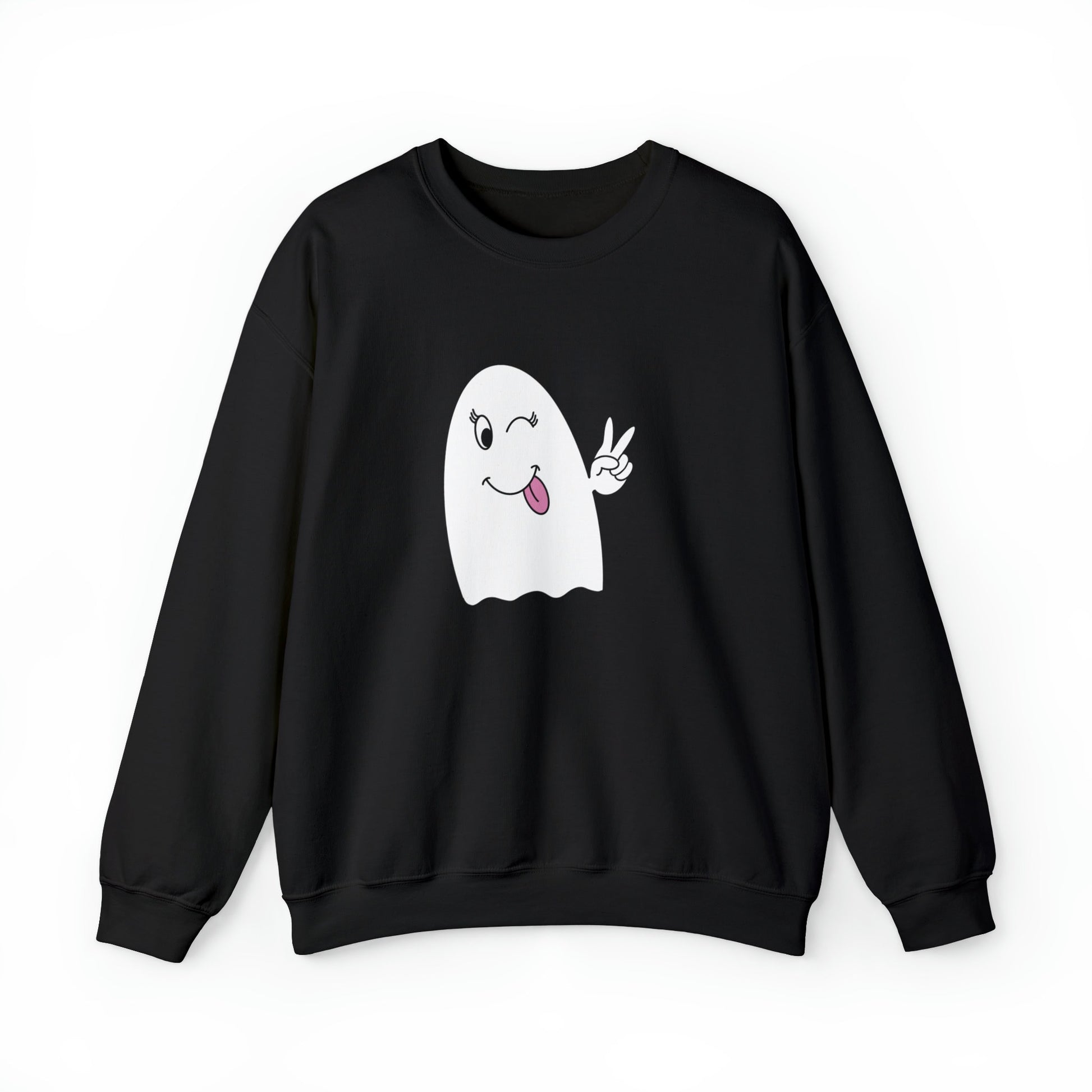 Girly Ghost Unisex Heavy Blend Crewneck Sweatshirt, Halloween Sweatshirt, Cotton Crewneck, SummerStyle Bracelets