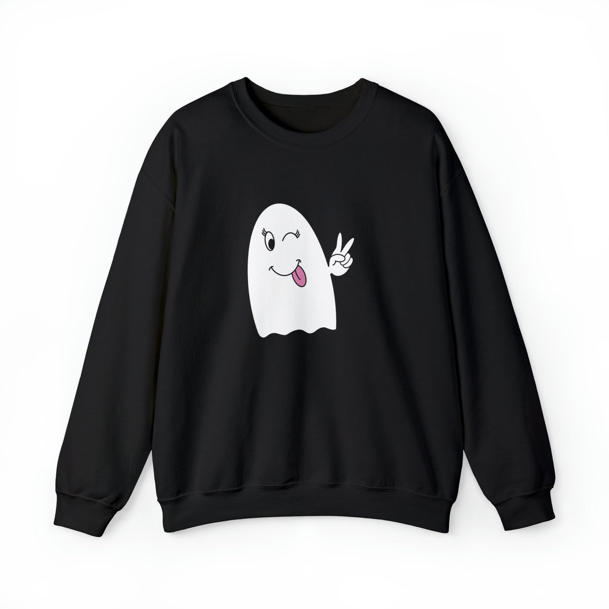 Girly Ghost Unisex Heavy Blend Crewneck Sweatshirt, Halloween Sweatshirt, Cotton Crewneck, SummerStyle Bracelets
