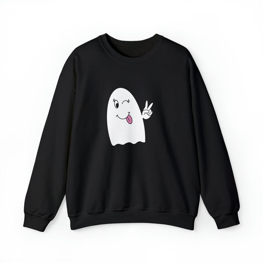 Girly Ghost Unisex Heavy Blend Crewneck Sweatshirt, Halloween Sweatshirt, Cotton Crewneck, SummerStyle Bracelets