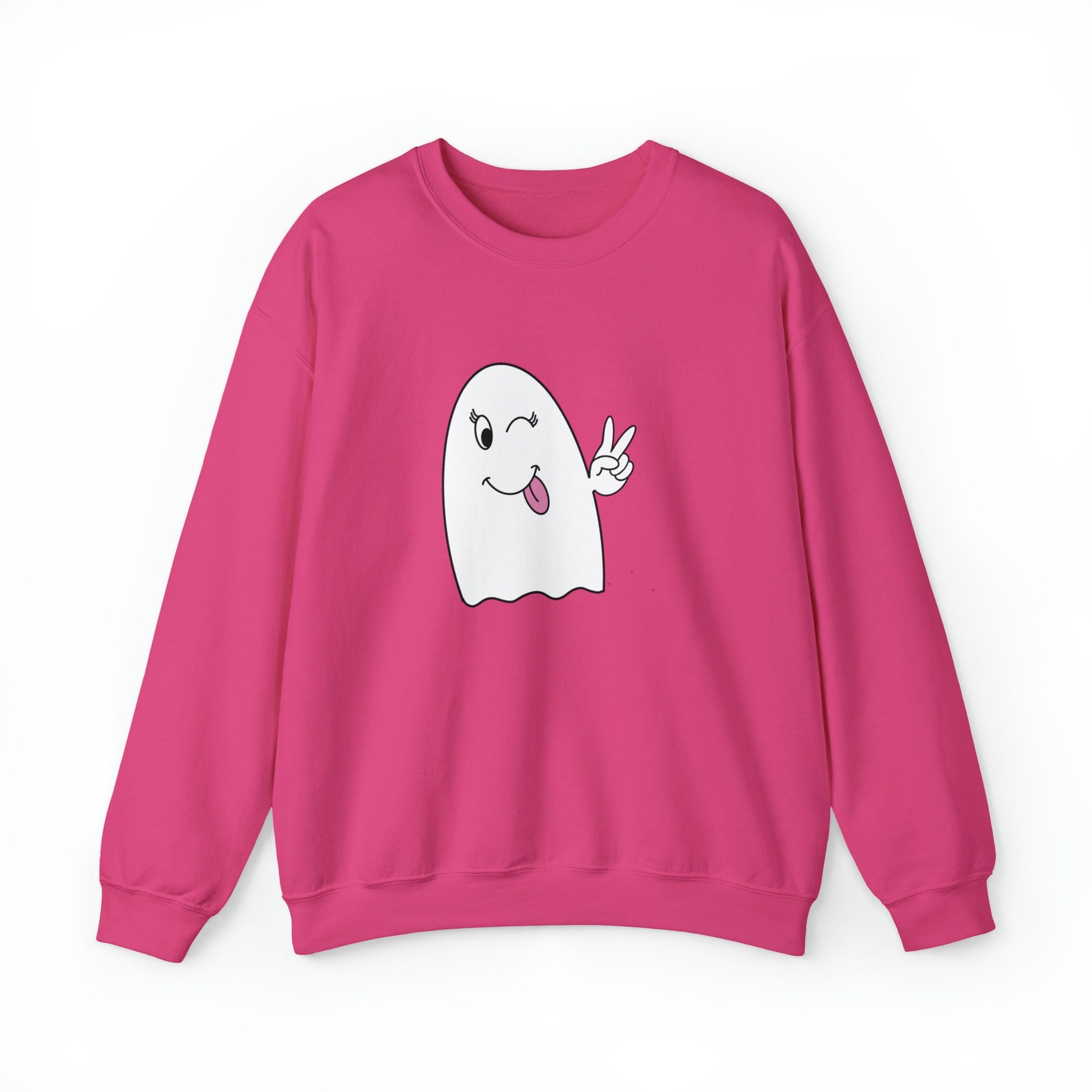 Girly Ghost Unisex Heavy Blend Crewneck Sweatshirt, Halloween Sweatshirt, Cotton Crewneck, SummerStyle Bracelets