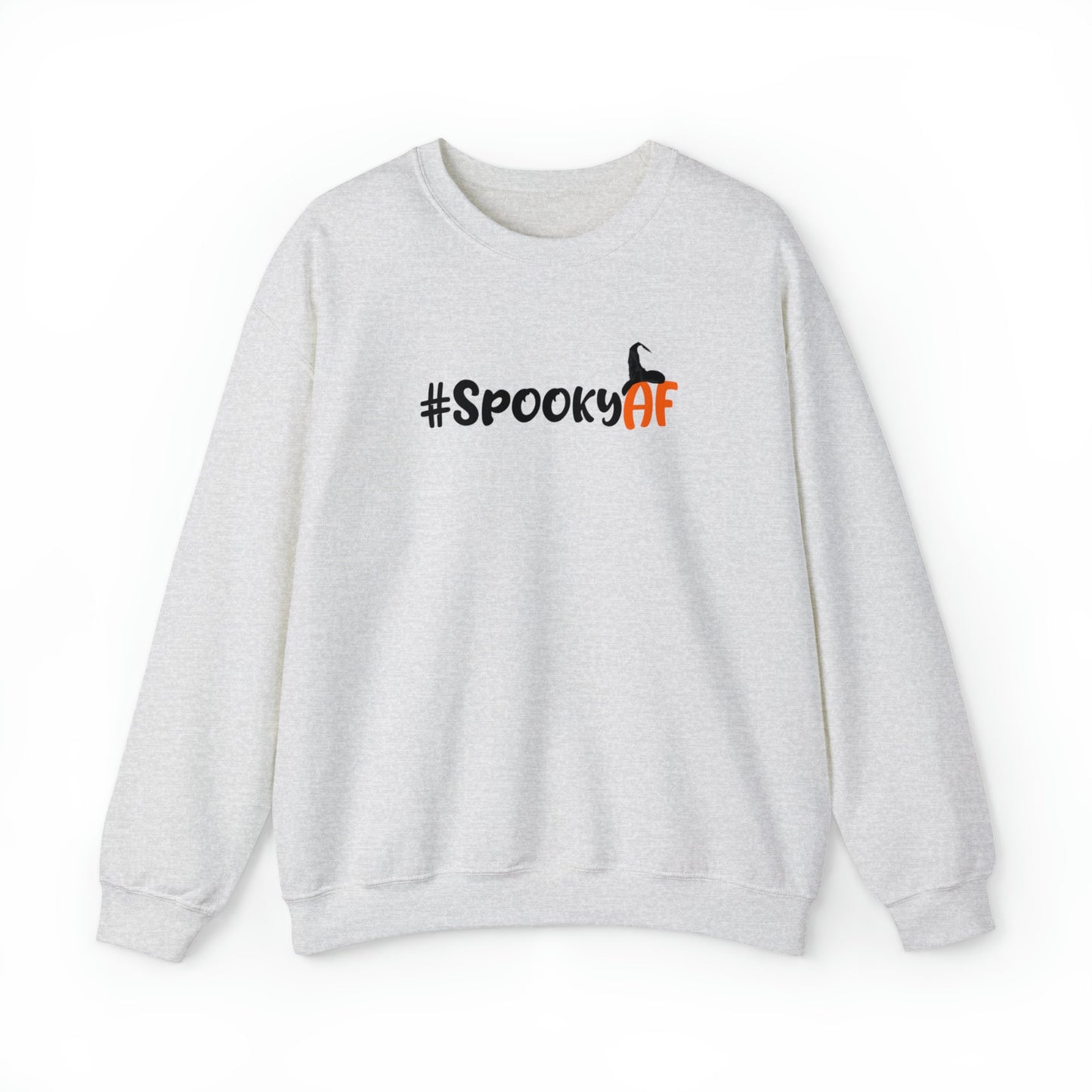 Spooky AF Unisex Heavy Blend Crewneck Sweatshirt, Halloween Sweatshirt, Cotton Crewneck, SummerStyle Bracelets