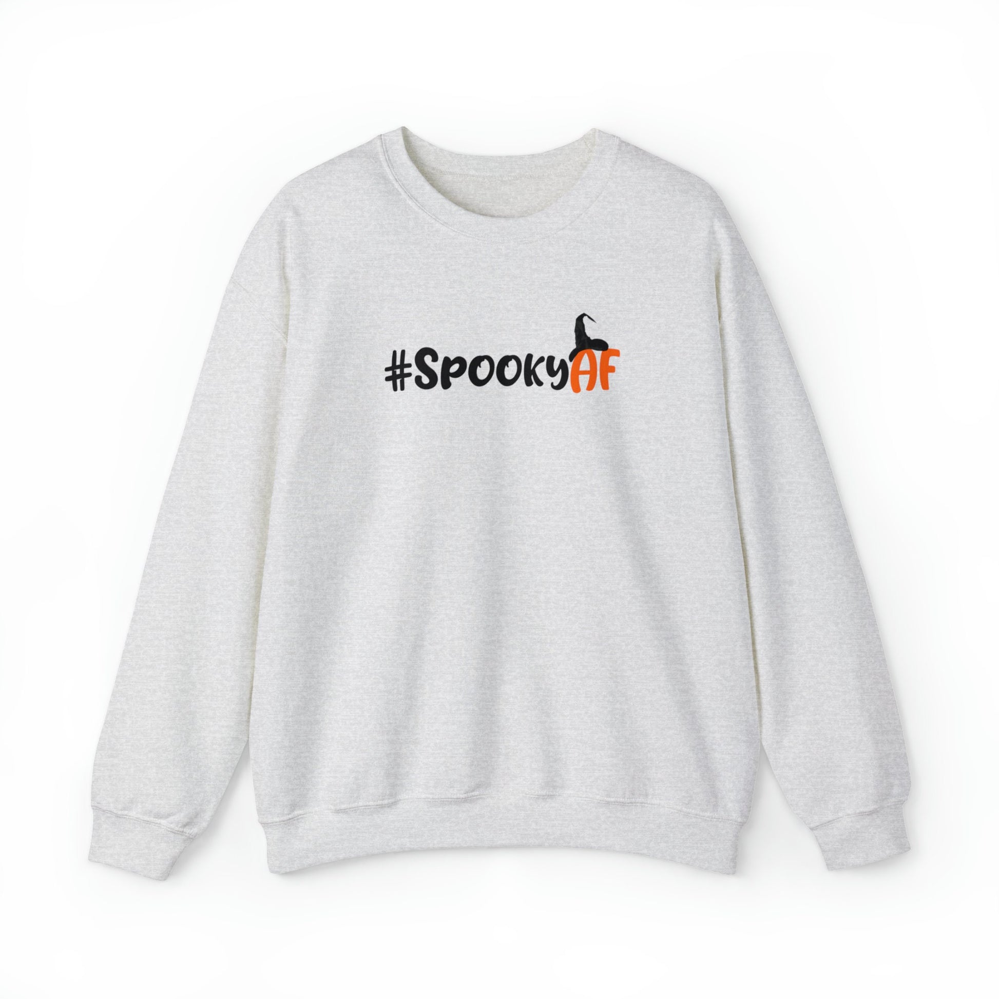 Spooky AF Unisex Heavy Blend Crewneck Sweatshirt, Halloween Sweatshirt, Cotton Crewneck, SummerStyle Bracelets