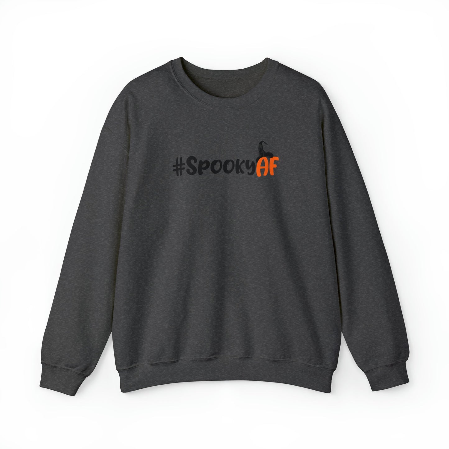 Spooky AF Unisex Heavy Blend Crewneck Sweatshirt, Halloween Sweatshirt, Cotton Crewneck, SummerStyle Bracelets