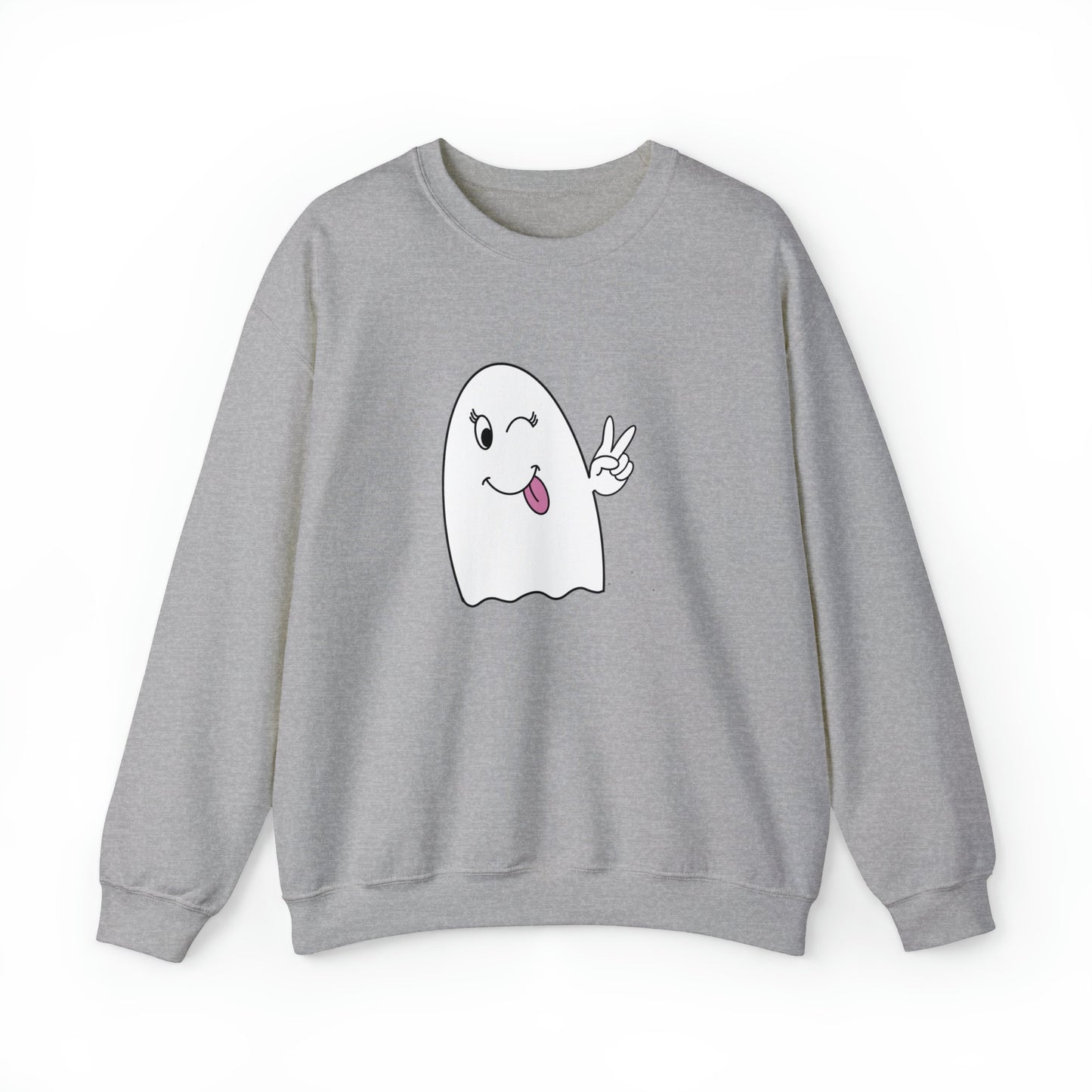 Girly Ghost Unisex Heavy Blend Crewneck Sweatshirt, Halloween Sweatshirt, Cotton Crewneck, SummerStyle Bracelets