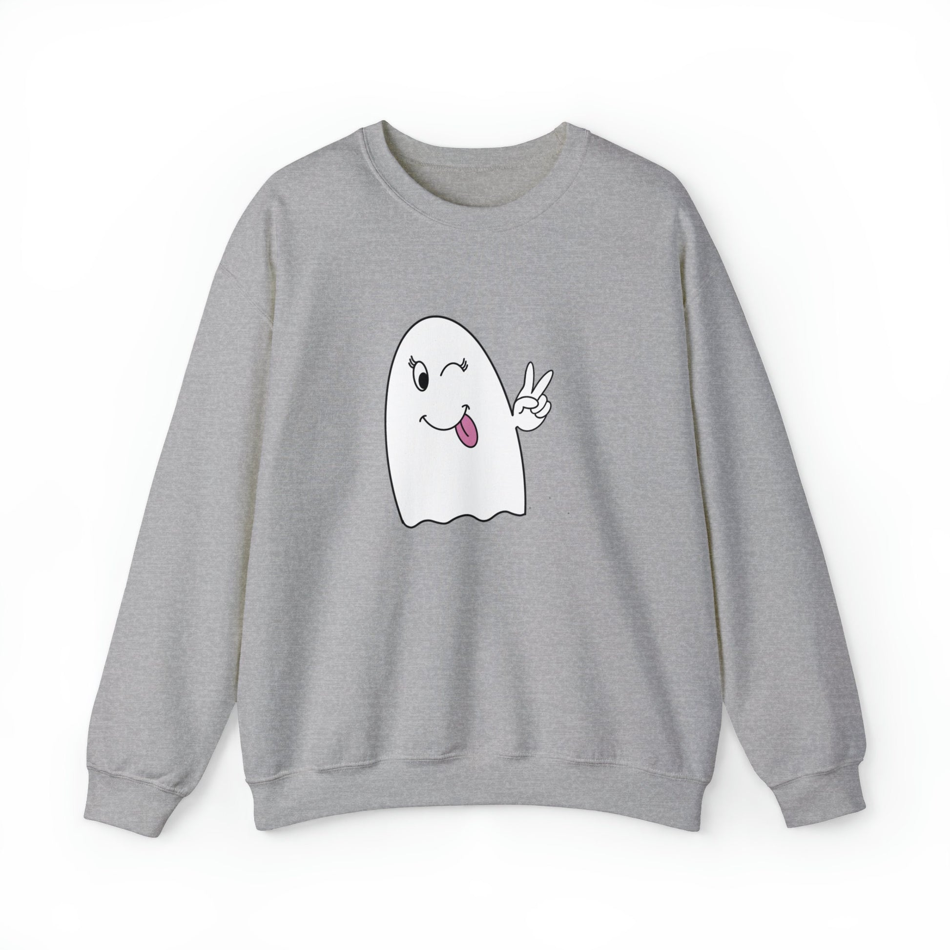 Girly Ghost Unisex Heavy Blend Crewneck Sweatshirt, Halloween Sweatshirt, Cotton Crewneck, SummerStyle Bracelets