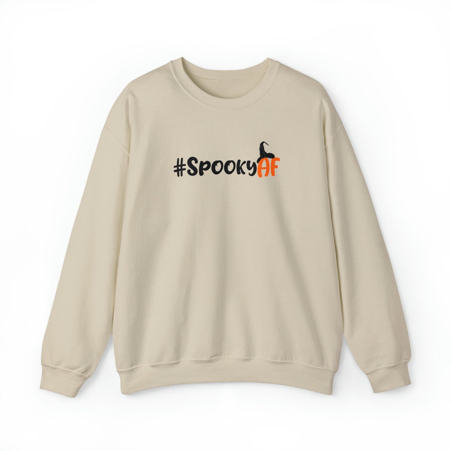Spooky AF Unisex Heavy Blend Crewneck Sweatshirt, Halloween Sweatshirt, Cotton Crewneck, SummerStyle Bracelets