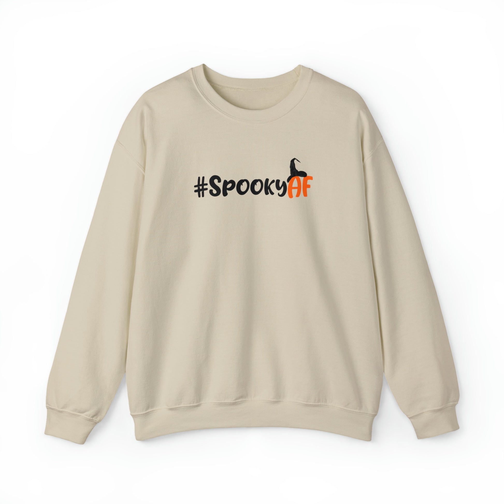 Spooky AF Unisex Heavy Blend Crewneck Sweatshirt, Halloween Sweatshirt, Cotton Crewneck, SummerStyle Bracelets