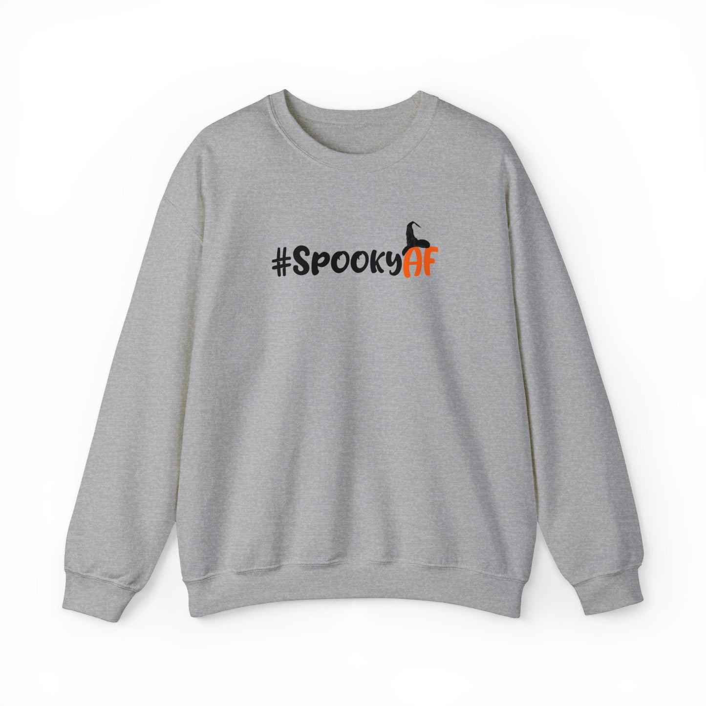 Spooky AF Unisex Heavy Blend Crewneck Sweatshirt, Halloween Sweatshirt, Cotton Crewneck, SummerStyle Bracelets