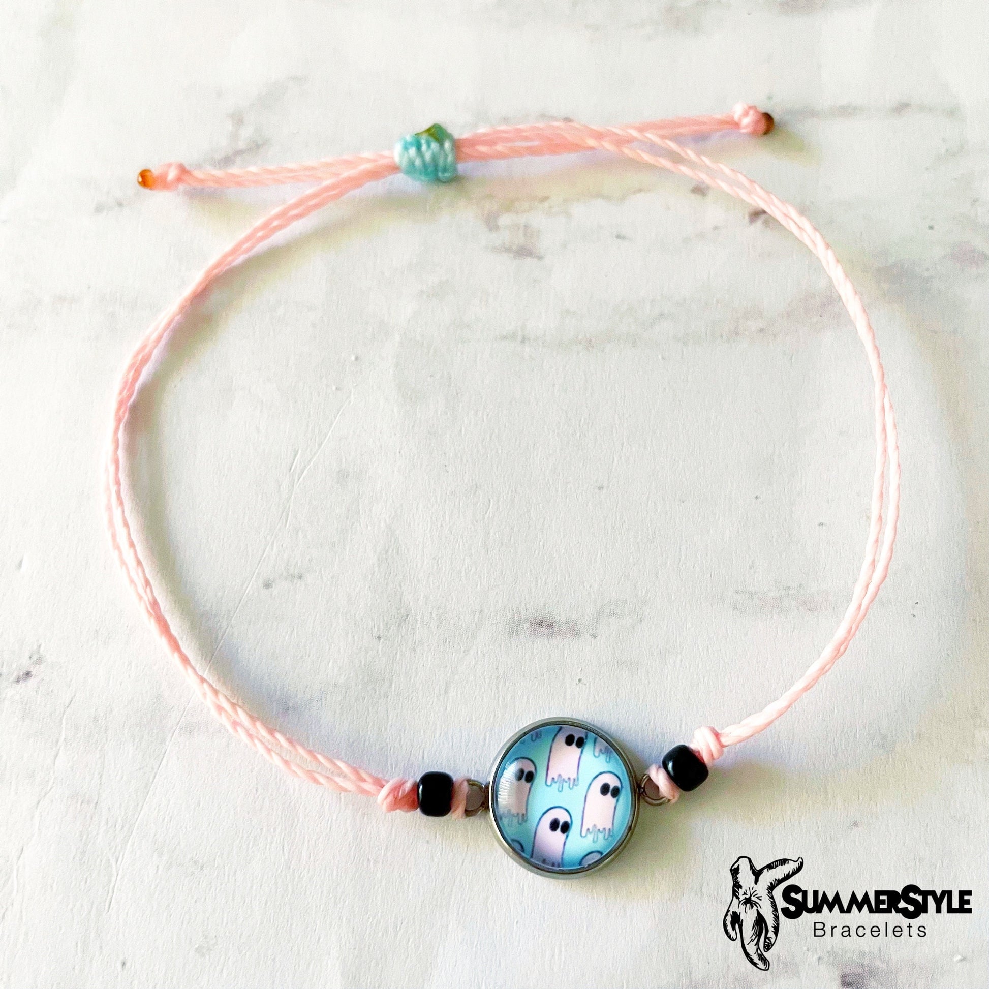 HALLOWEEN Cotton Candy Ghost Adjustable Waterproof Bracelet Set, Halloween Jewelry, Spooky Bracelet, SummerStyle Bracelets