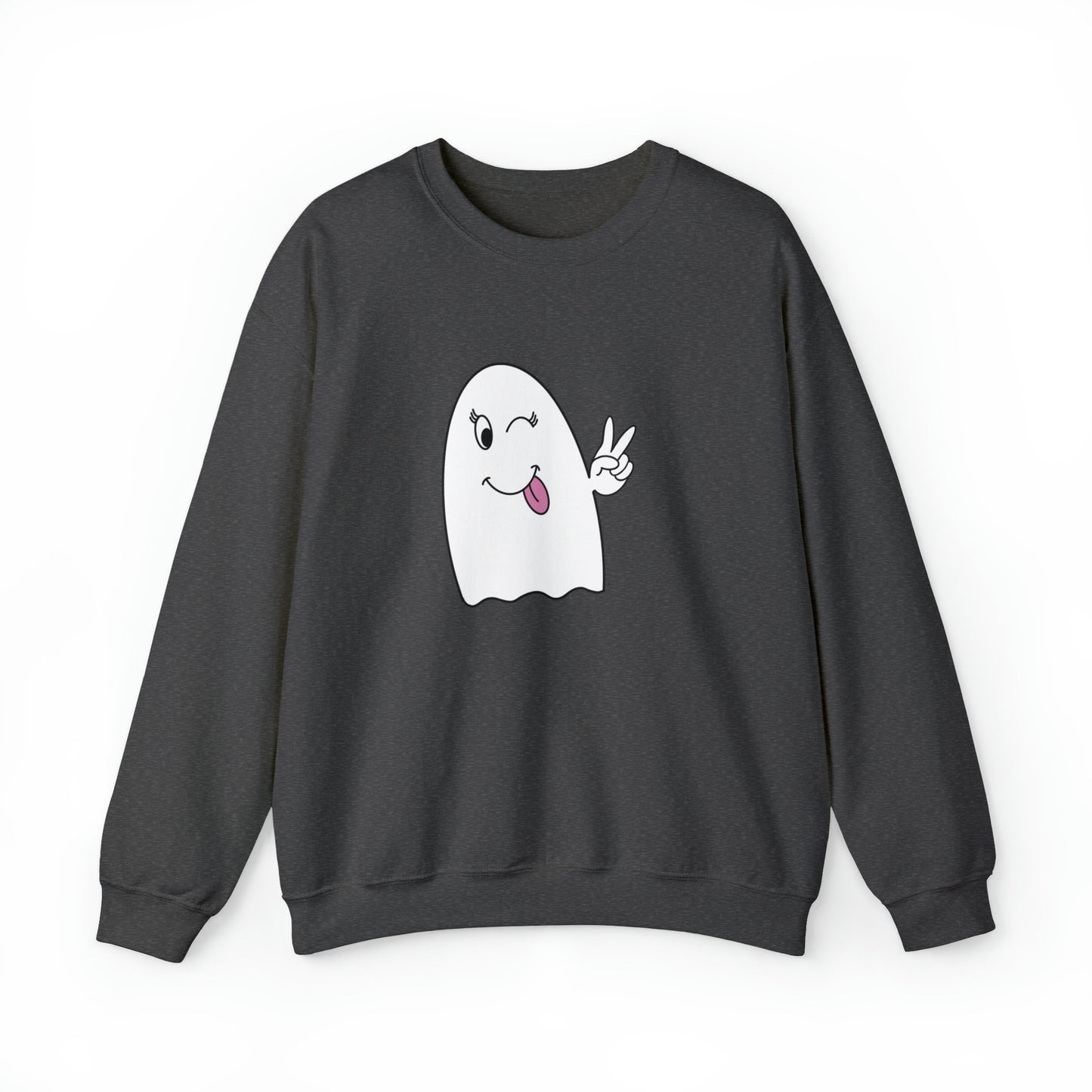 Girly Ghost Unisex Heavy Blend Crewneck Sweatshirt, Halloween Sweatshirt, Cotton Crewneck, SummerStyle Bracelets
