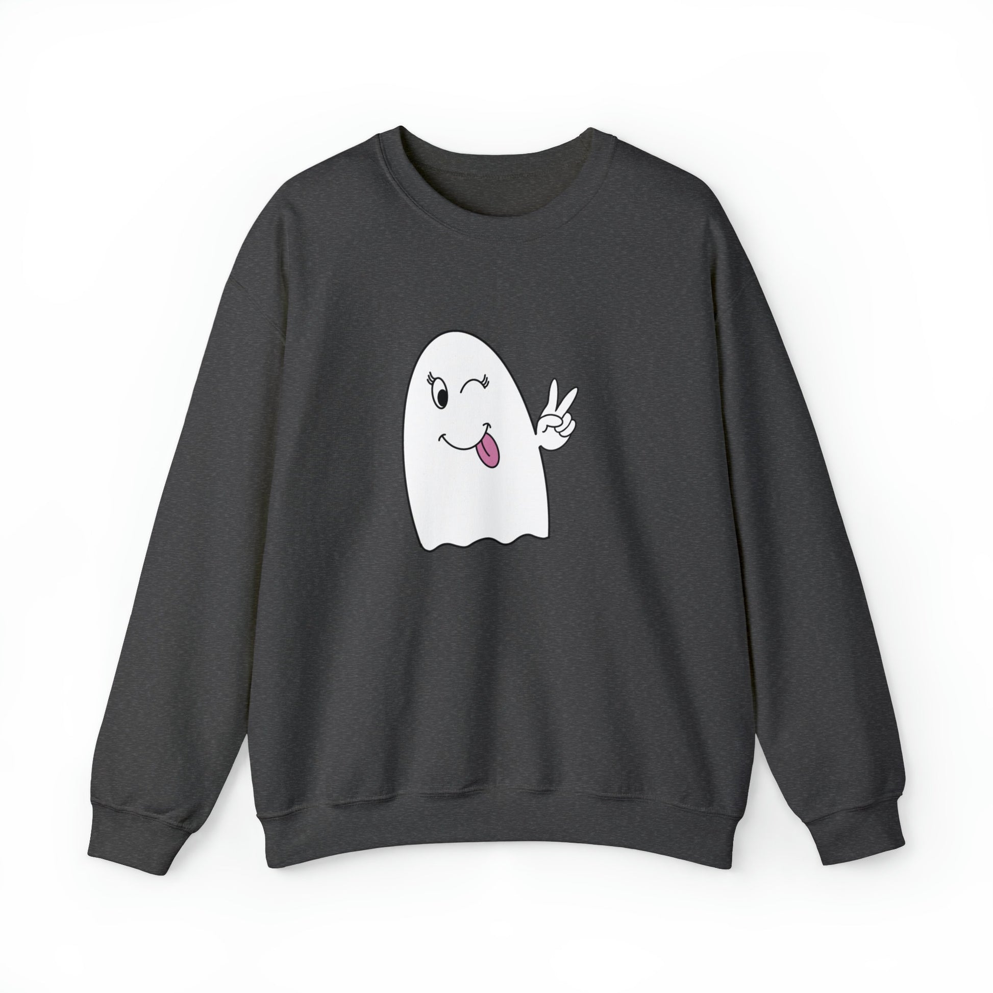 Girly Ghost Unisex Heavy Blend Crewneck Sweatshirt, Halloween Sweatshirt, Cotton Crewneck, SummerStyle Bracelets