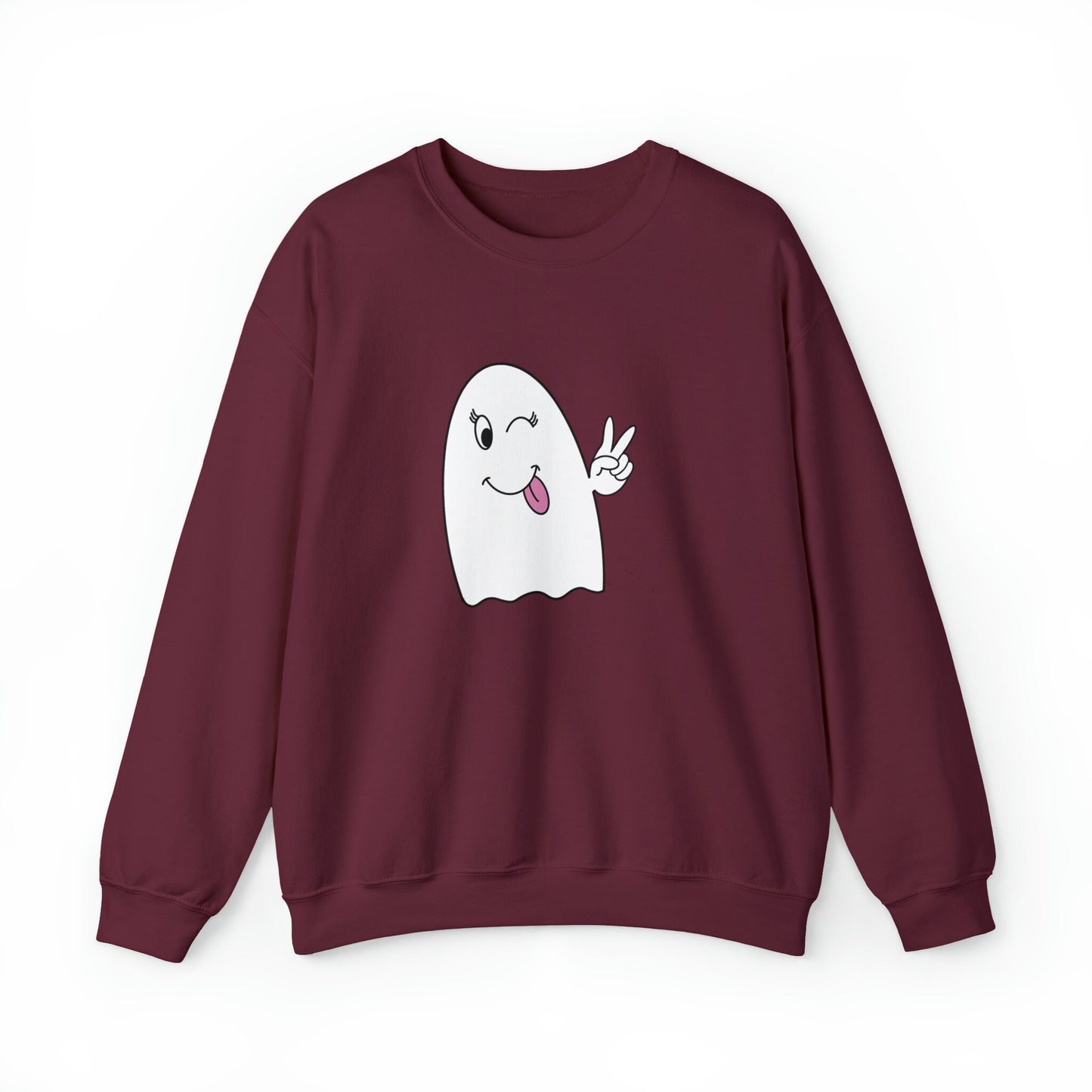 Girly Ghost Unisex Heavy Blend Crewneck Sweatshirt, Halloween Sweatshirt, Cotton Crewneck, SummerStyle Bracelets