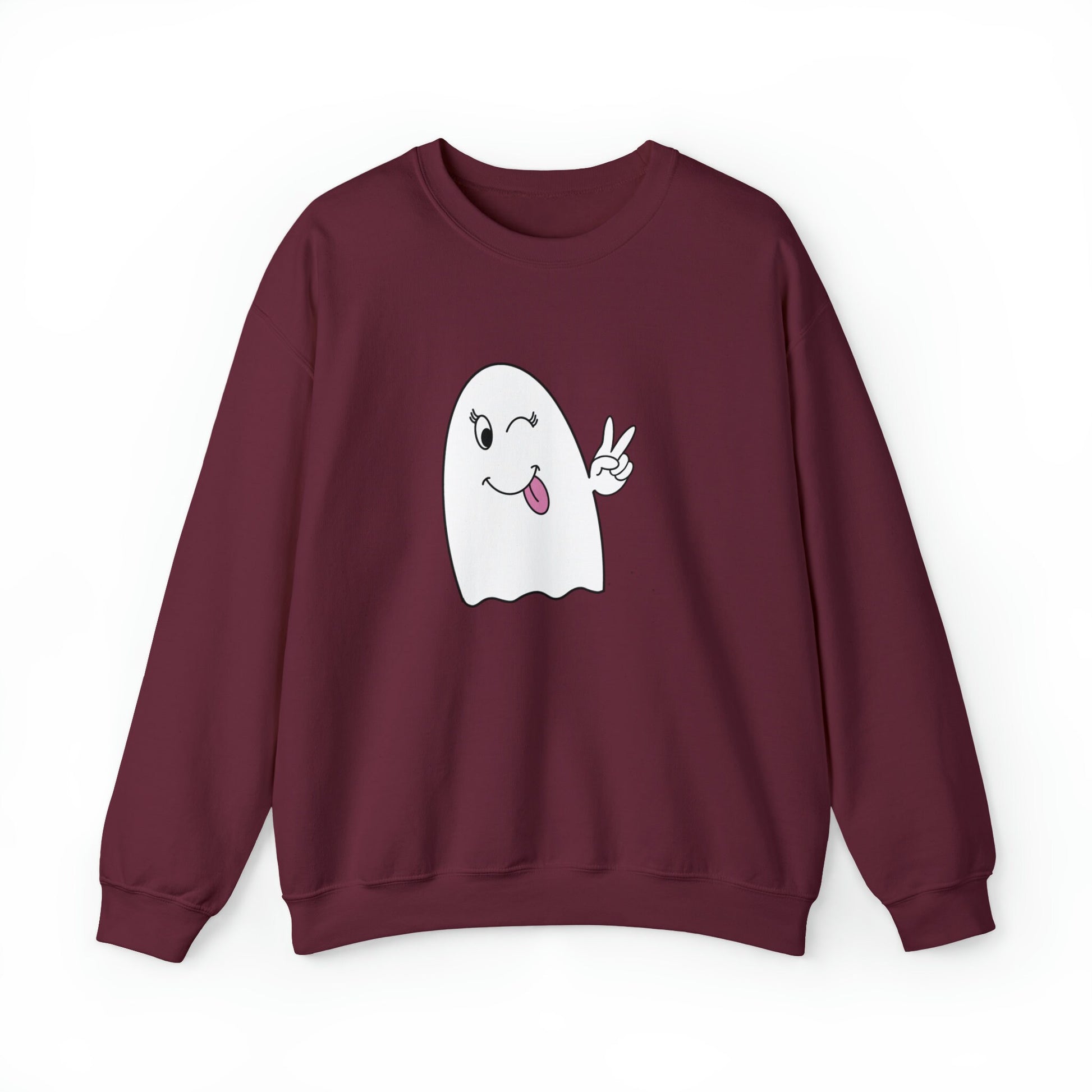 Girly Ghost Unisex Heavy Blend Crewneck Sweatshirt, Halloween Sweatshirt, Cotton Crewneck, SummerStyle Bracelets
